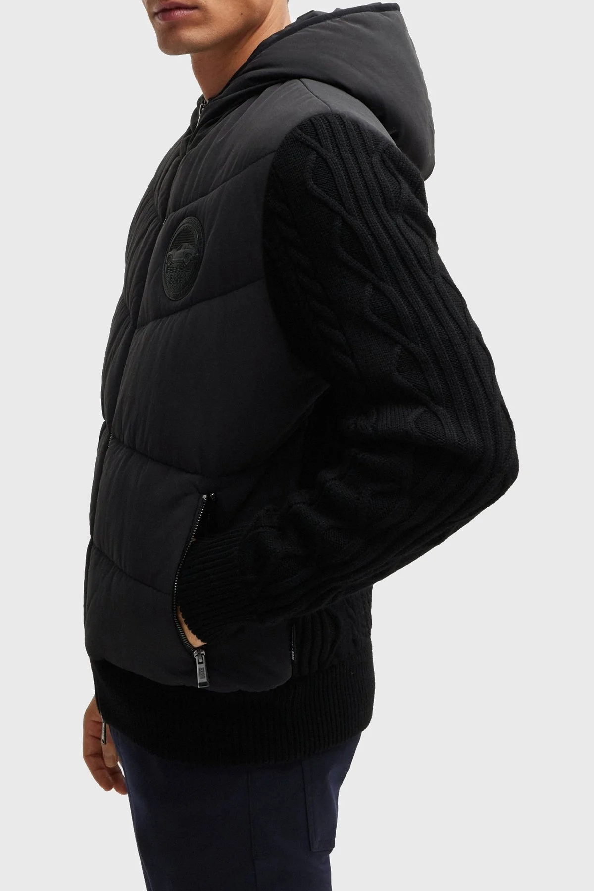 Boss % 100 Saf Yün Örme Regular Fit Erkek Mont 50519653 001 SİYAH - 2