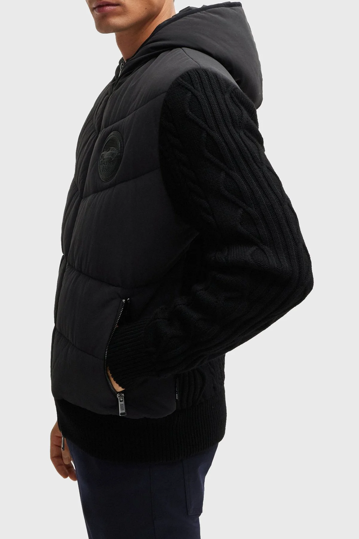 Boss % 100 Saf Yün Örme Regular Fit Erkek Mont 50519653 001 SİYAH - 2