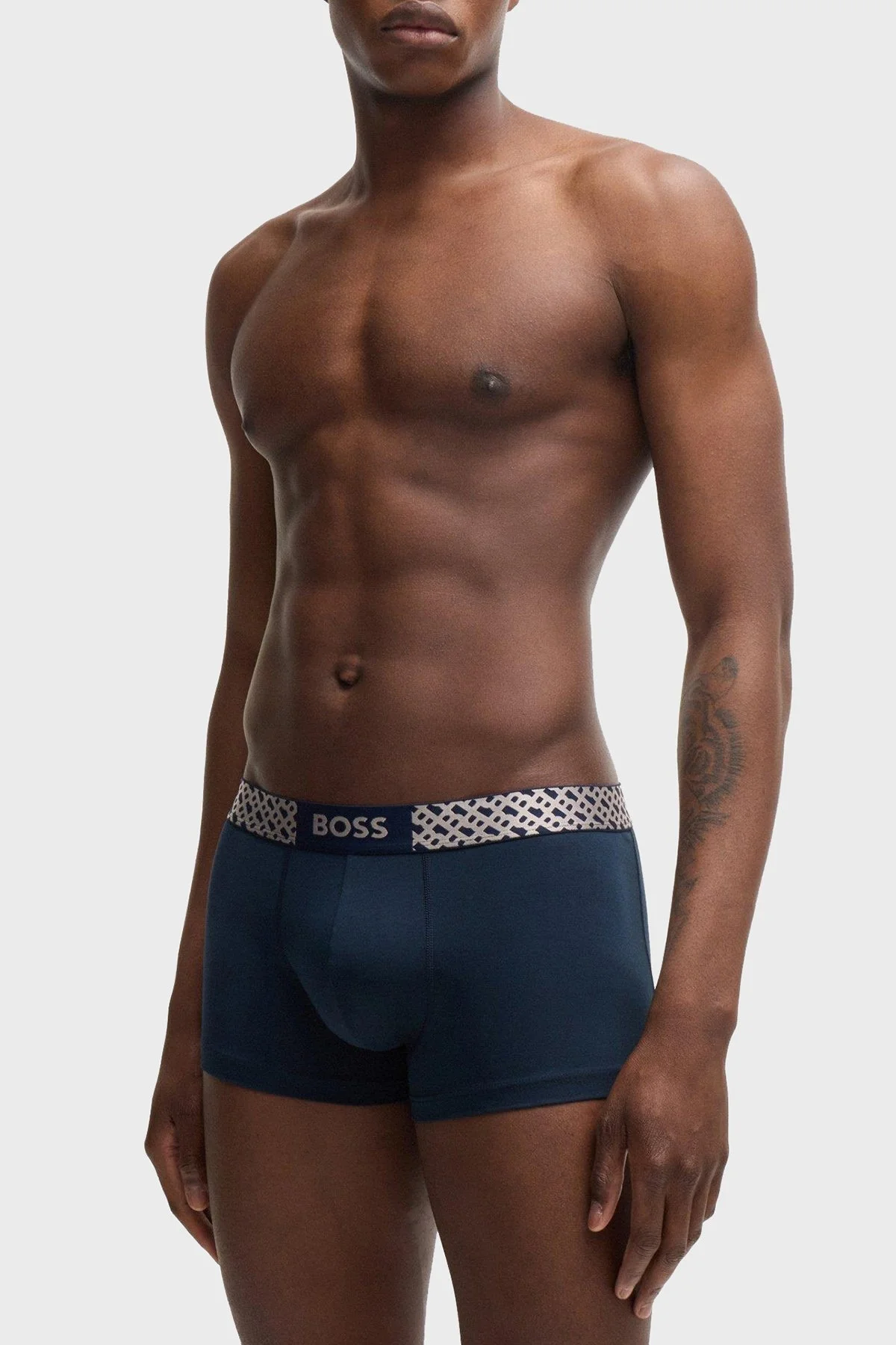 Boss 3 Pack Pamuklu Logolu Erkek Boxer 50524525 984 SİYAH-LACİVERT - 7