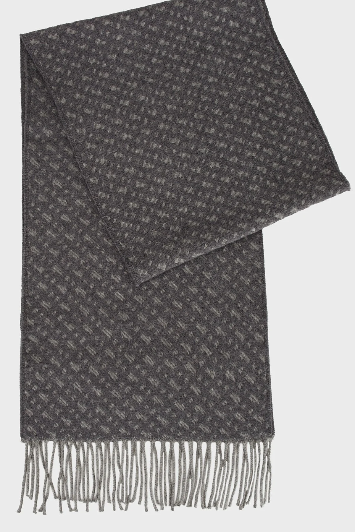 Boss 30 x 168 cm Logolu Yünlü Saçaklı Erkek Atkı 50549851 030 FÜME - 2