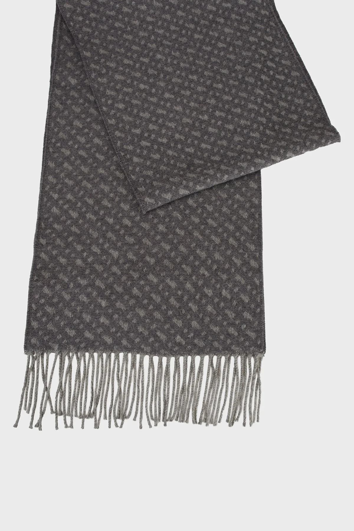 Boss 30 x 168 cm Logolu Yünlü Saçaklı Erkek Atkı 50549851 030 FÜME - 5