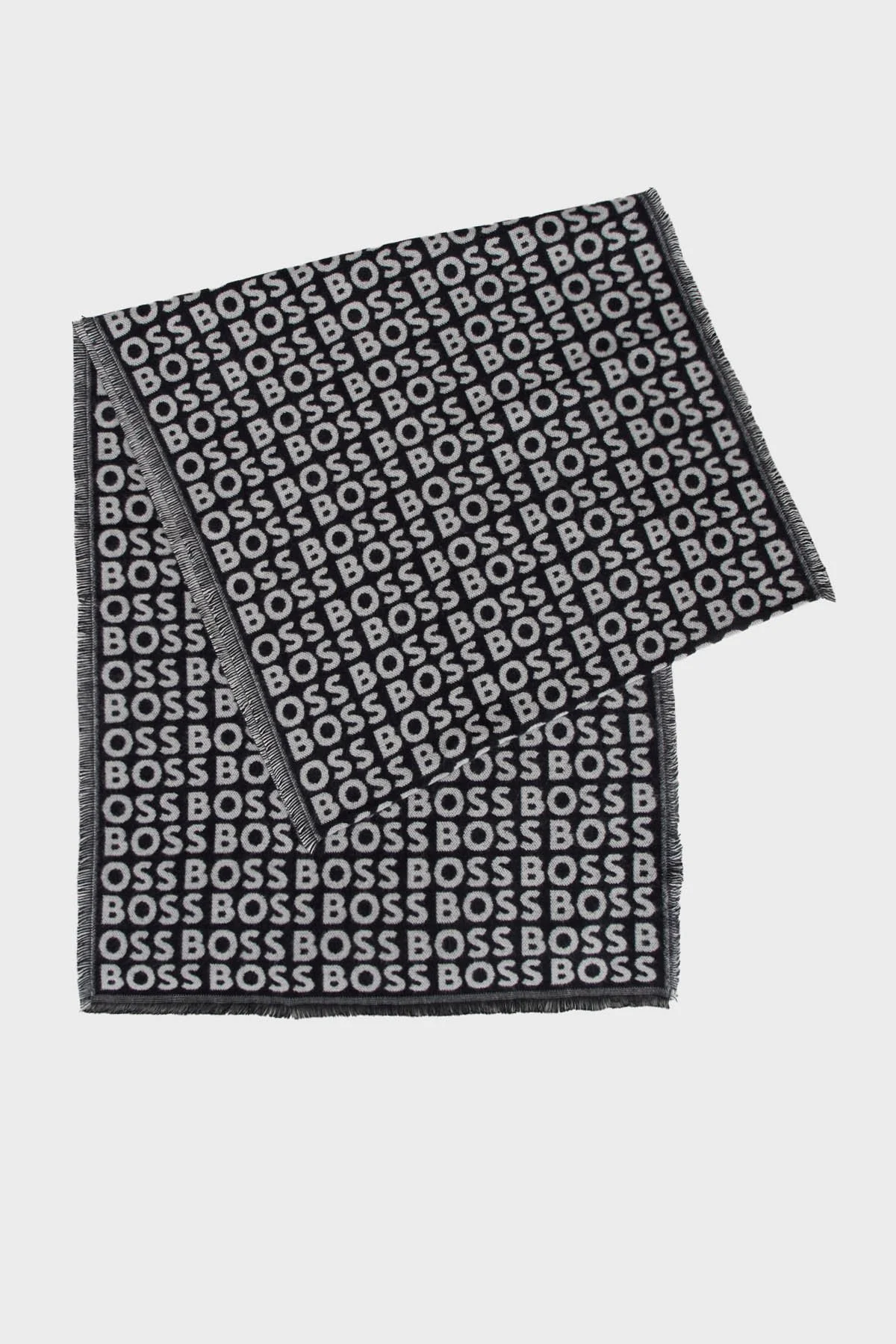 Boss 41 x 185 cm Logolu Çift Taraflı Erkek Şal 50518661 405 LACİVERT - 1