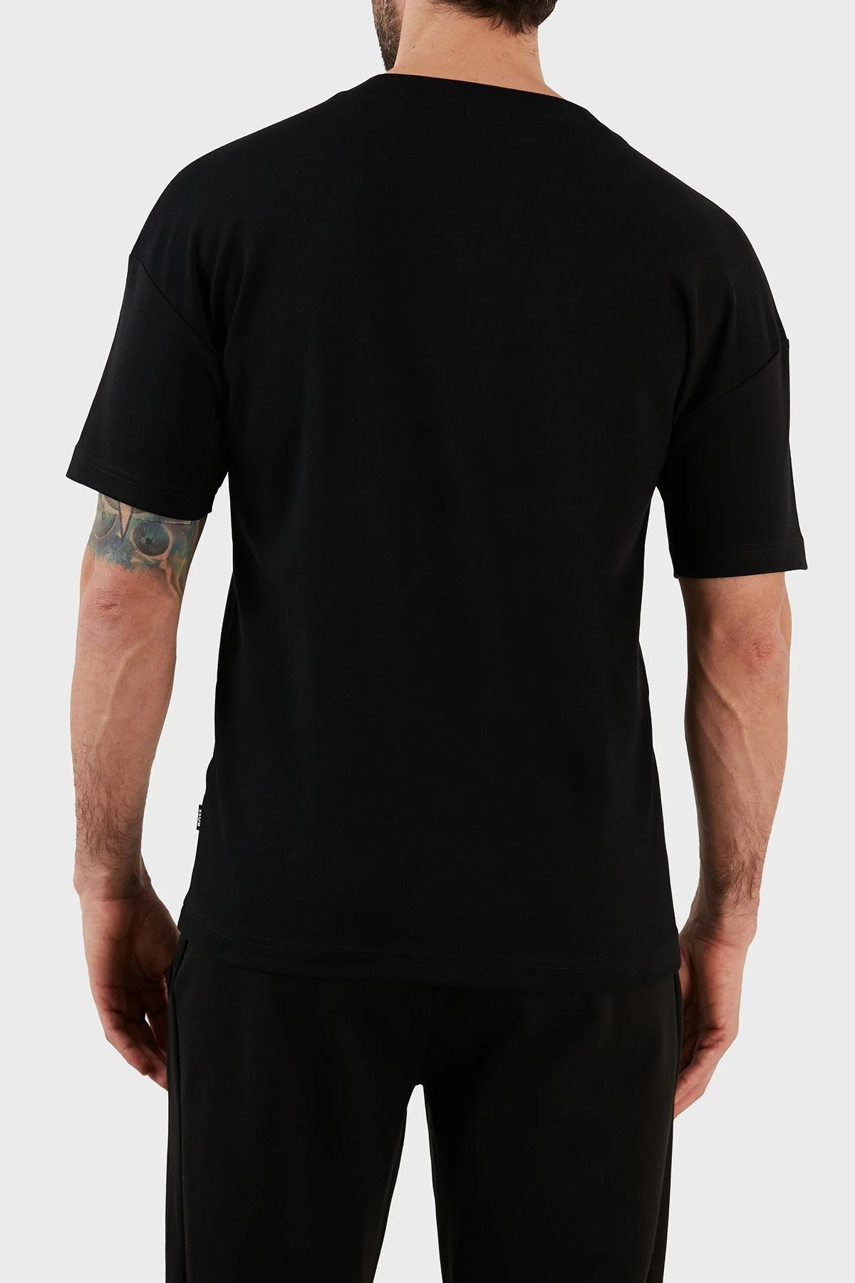Boss Aplike Resimli Bisiklet Yaka İnterlok Pamuklu Oversize Erkek T Shirt 50492593 001 SİYAH - 6