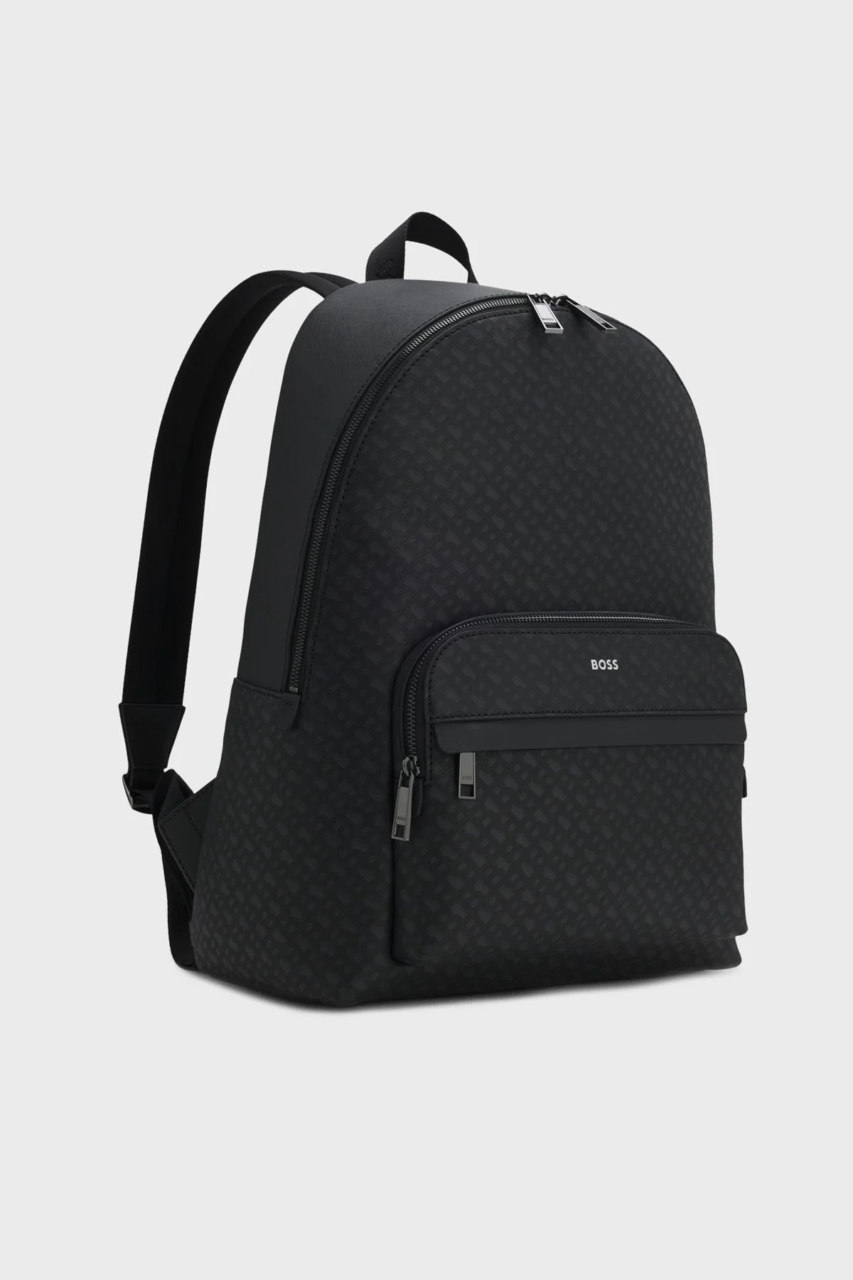 Boss Astarlı Jakarlı Logo Baskılı Ayarlanbilir Çift Askılı Erkek Sırt Çantası 50552571 003 SİYAH - 4