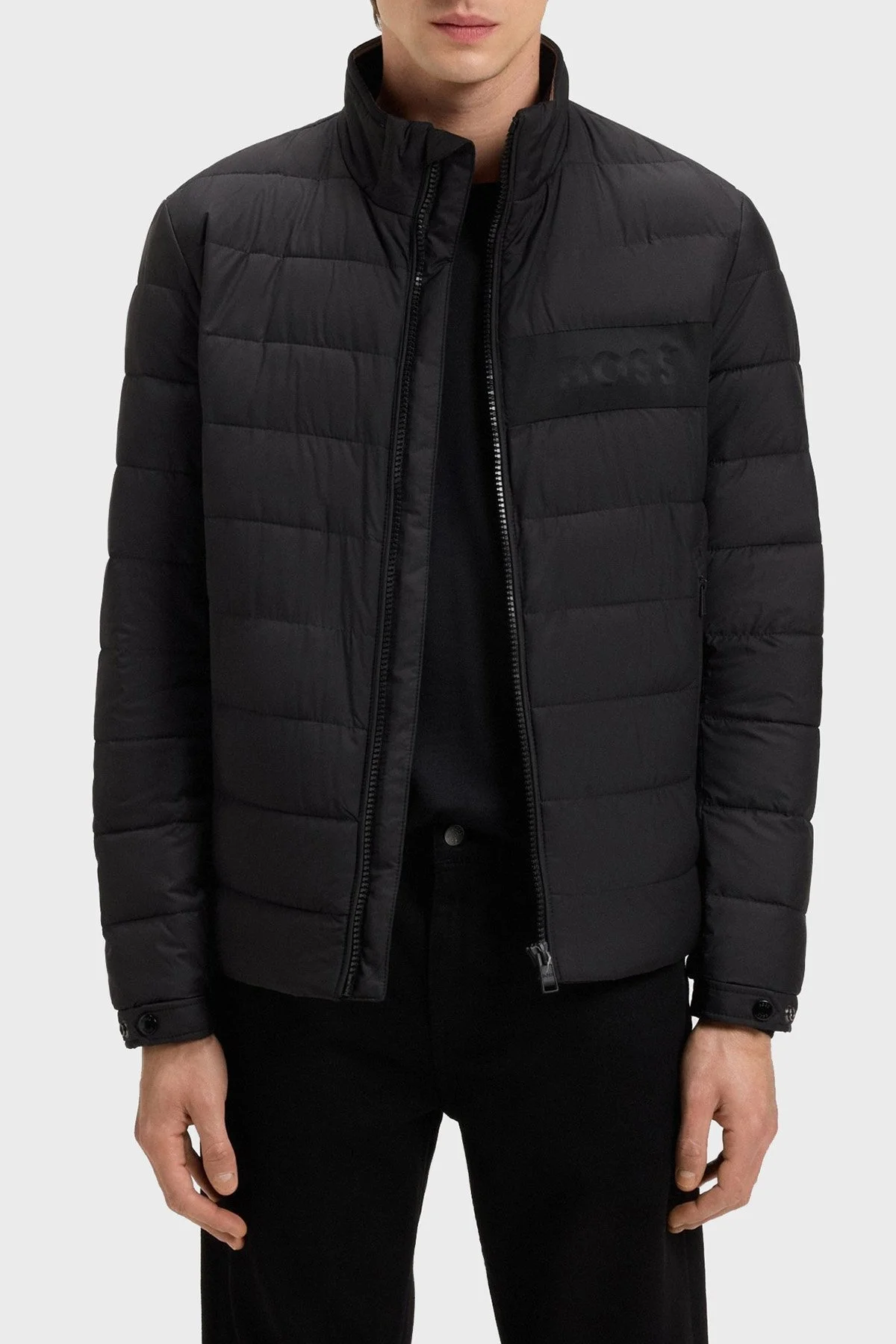 Boss Astarlı Kapitoneli Regular Fit Dik Yaka Şişme Erkek Mont 50519237 001 SİYAH - 1