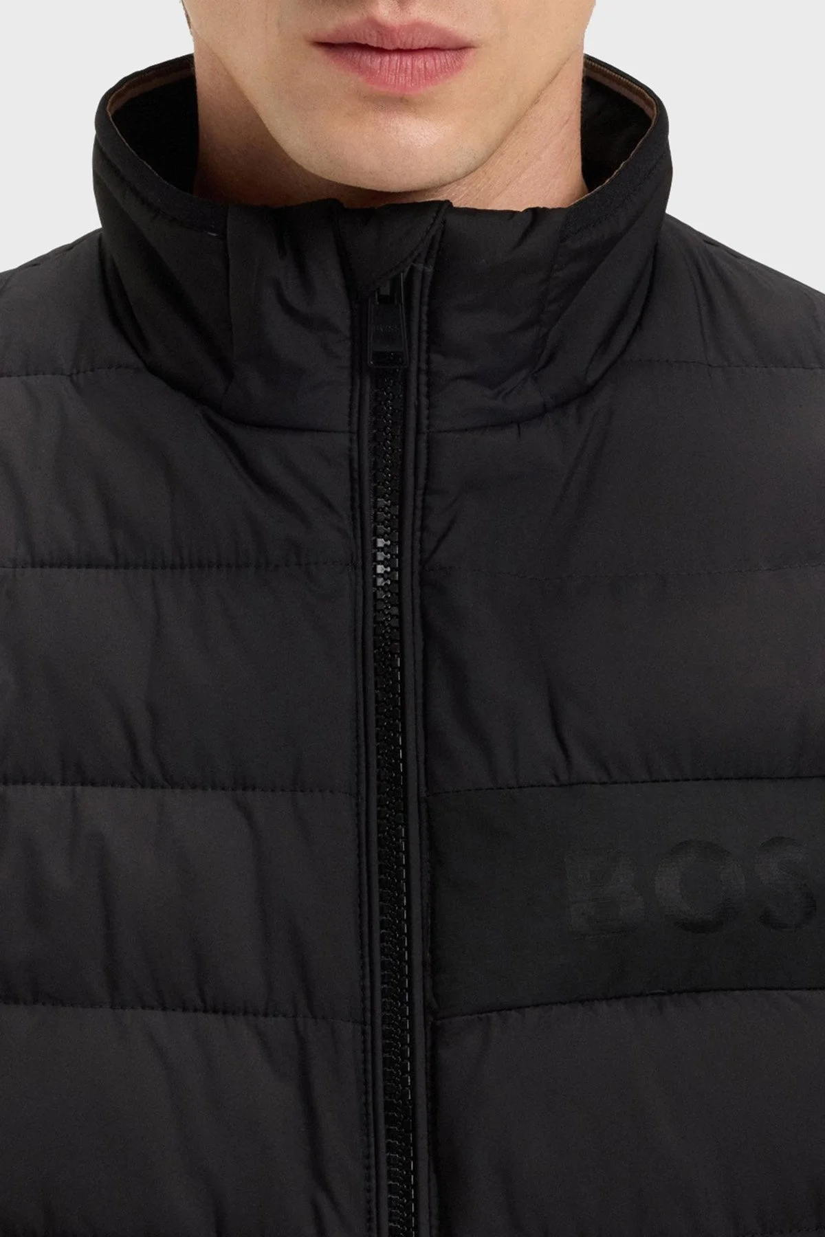 Boss Astarlı Kapitoneli Regular Fit Dik Yaka Şişme Erkek Mont 50519237 001 SİYAH - 4