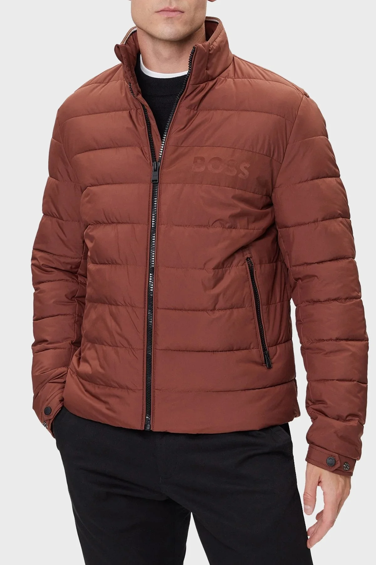 Boss Astarlı Kapitoneli Regular Fit Dik Yaka Şişme Erkek Mont 50519237 212 KİREMİT - 1