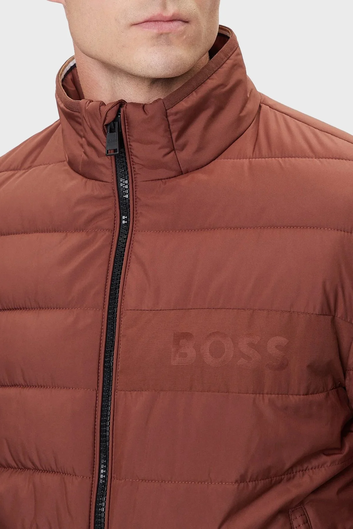 Boss Astarlı Kapitoneli Regular Fit Dik Yaka Şişme Erkek Mont 50519237 212 KİREMİT - 4