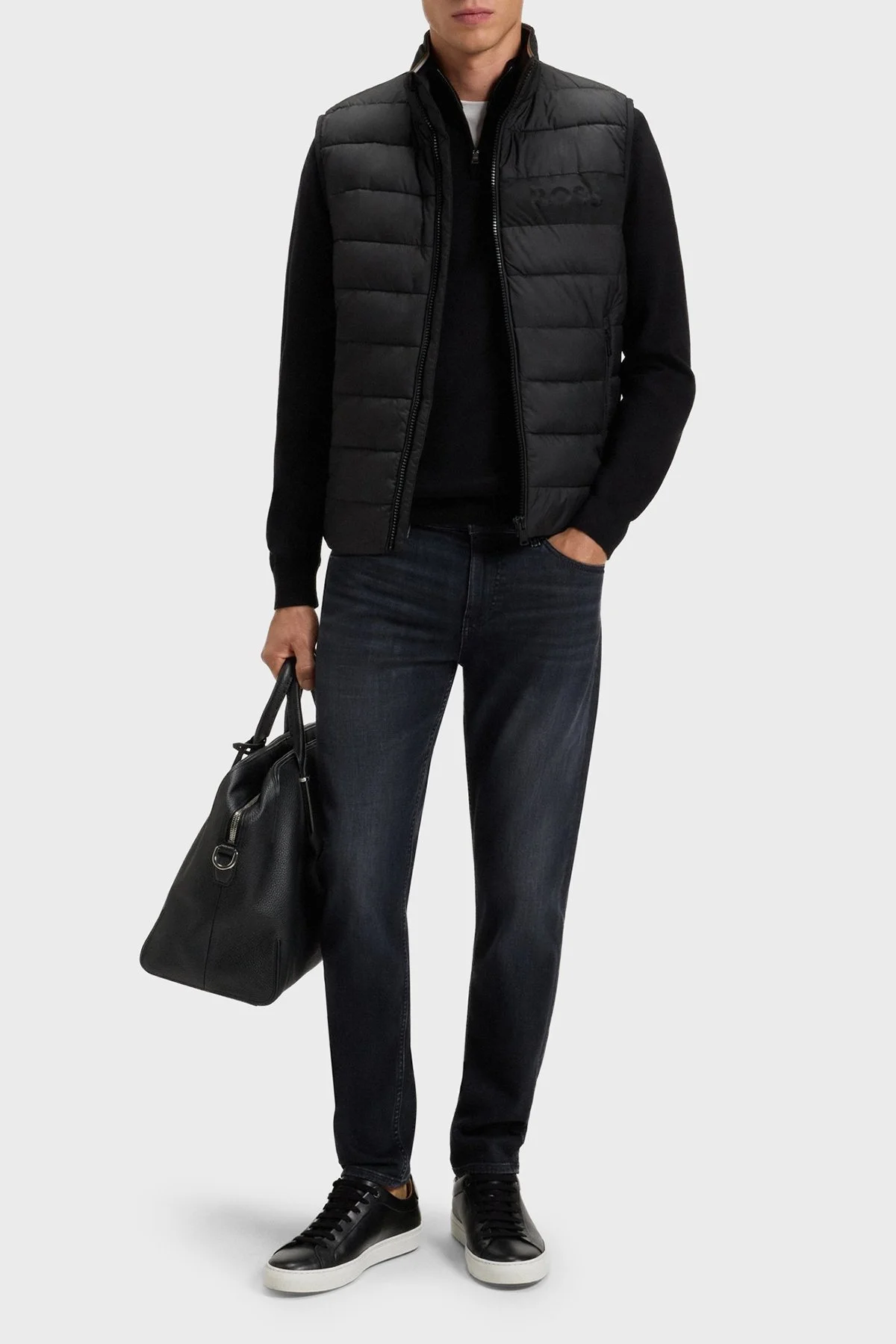 Boss Astarlı Kapitoneli Regular Fit Dik Yaka Şişme Erkek Yelek 50518375 001 SİYAH - 2