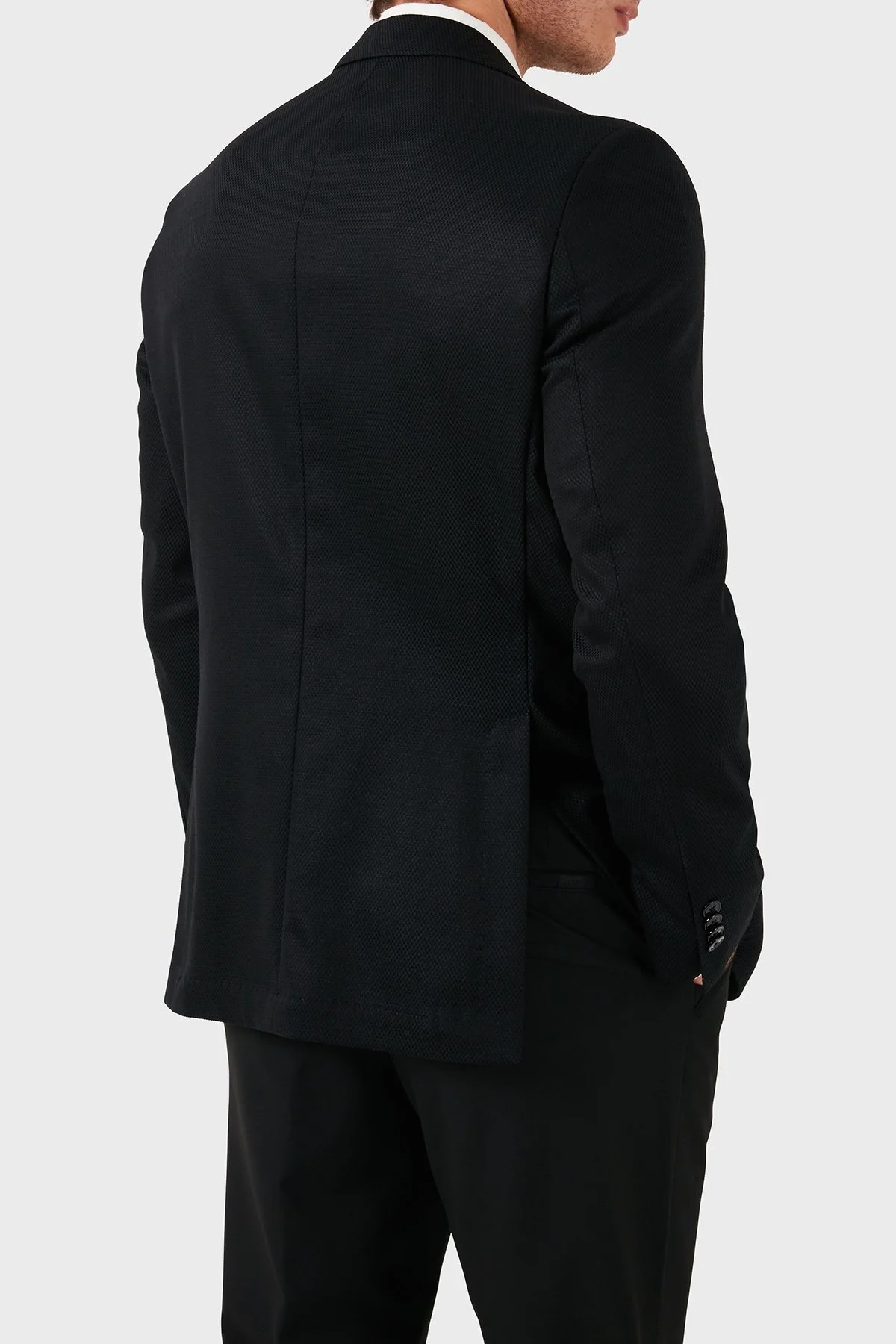 Boss Astarlı Yün ve Pamuk Karışımlı Blazer Erkek Ceket 50521661 001 SİYAH - 2