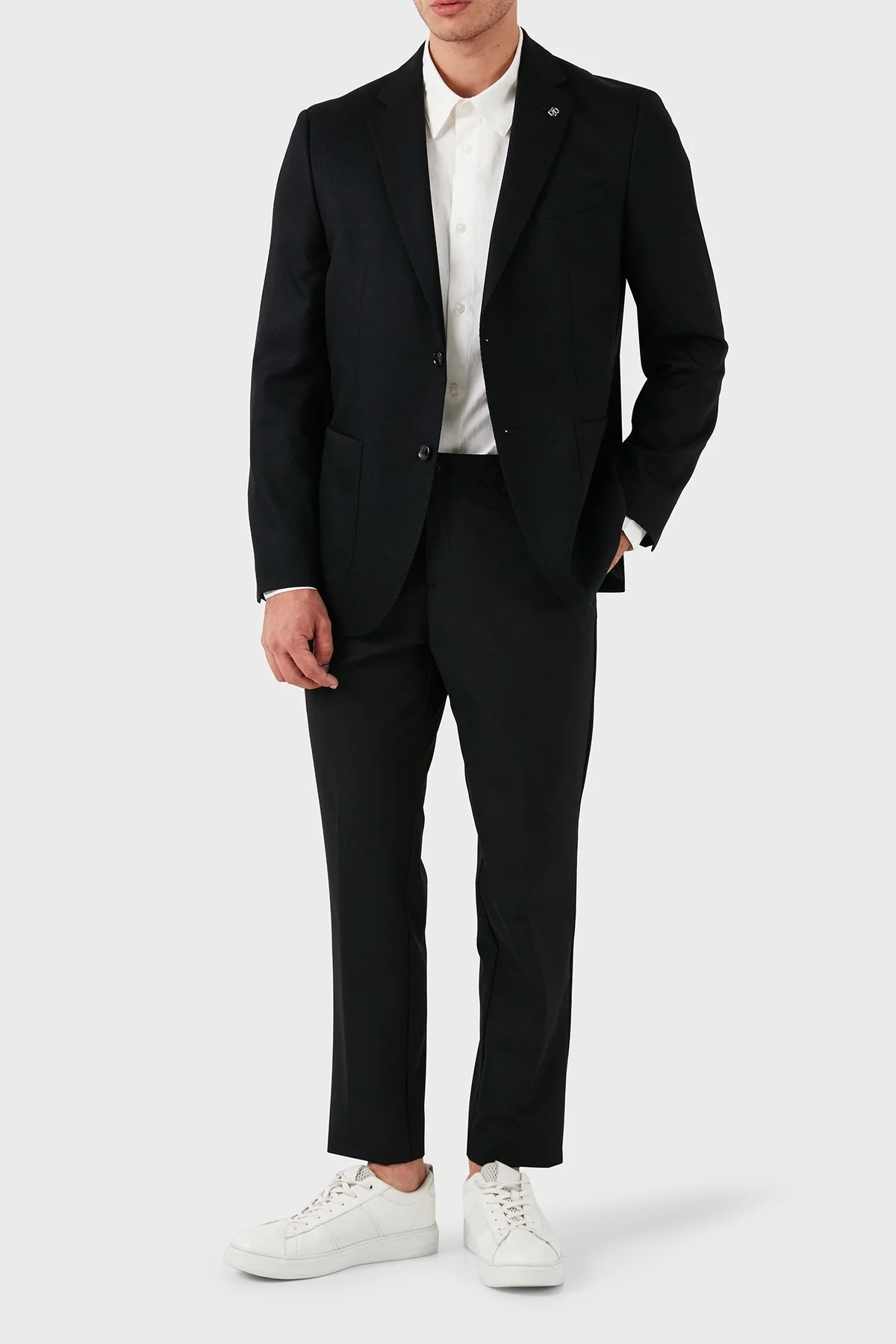 Boss Astarlı Yün ve Pamuk Karışımlı Blazer Erkek Ceket 50521661 001 SİYAH - 4