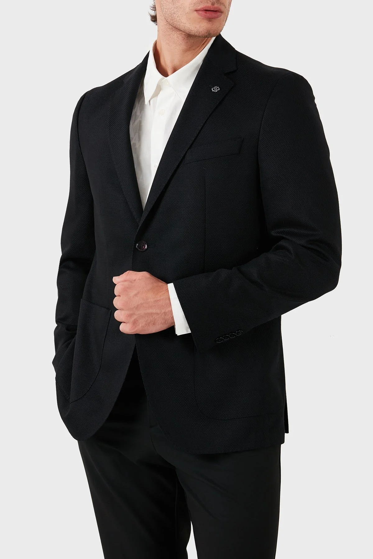 Boss Astarlı Yün ve Pamuk Karışımlı Blazer Erkek Ceket 50521661 001 SİYAH - 5