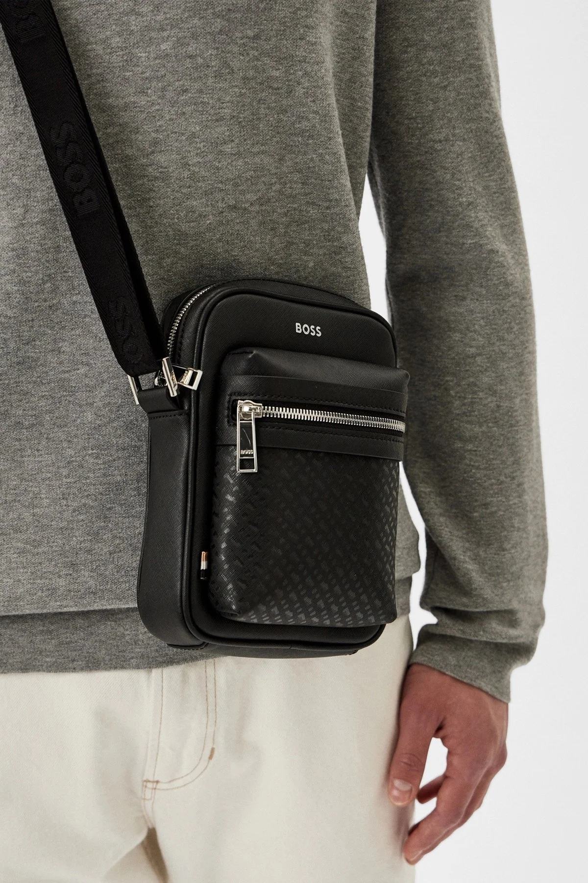 Boss Ayarlanabilir Omuz Askılı Erkek Çanta 50516764 001 SİYAH - 3