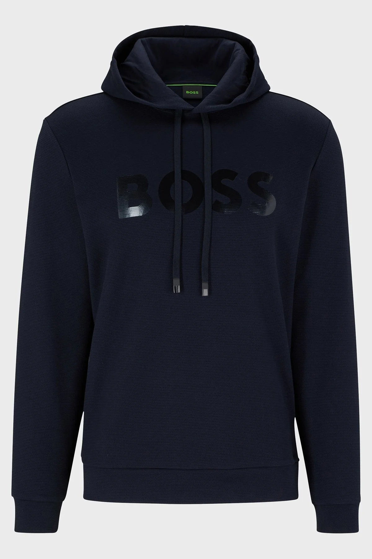 Boss Ayna Efektli Logolu Kapüşonlu Pamuklu Relaxed Fit Erkek Sweat 50501222 402 LACİVERT - 5