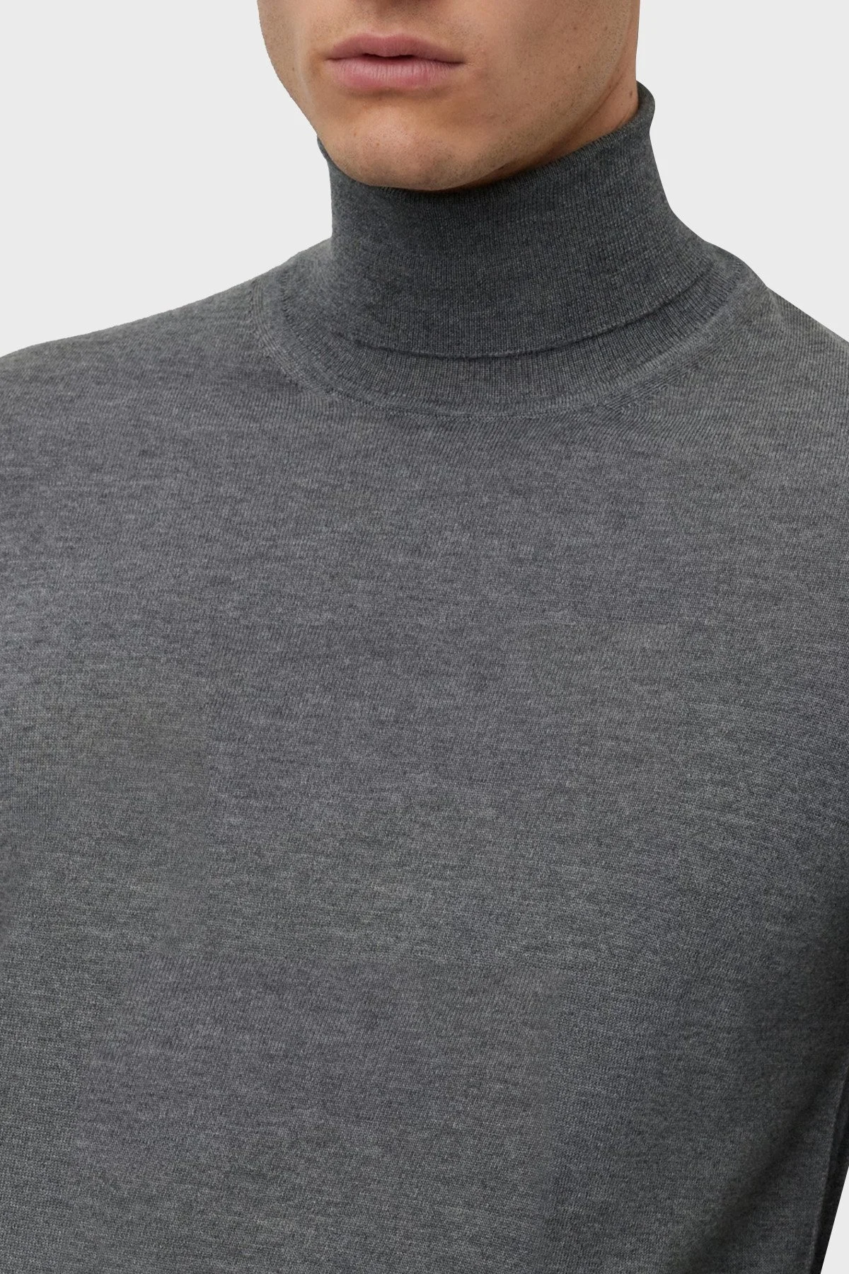 Boss Balıkçı Yaka % 100 Yünlü Slim Fit Erkek Kazak 50468262 002 ANTRASİT - 3