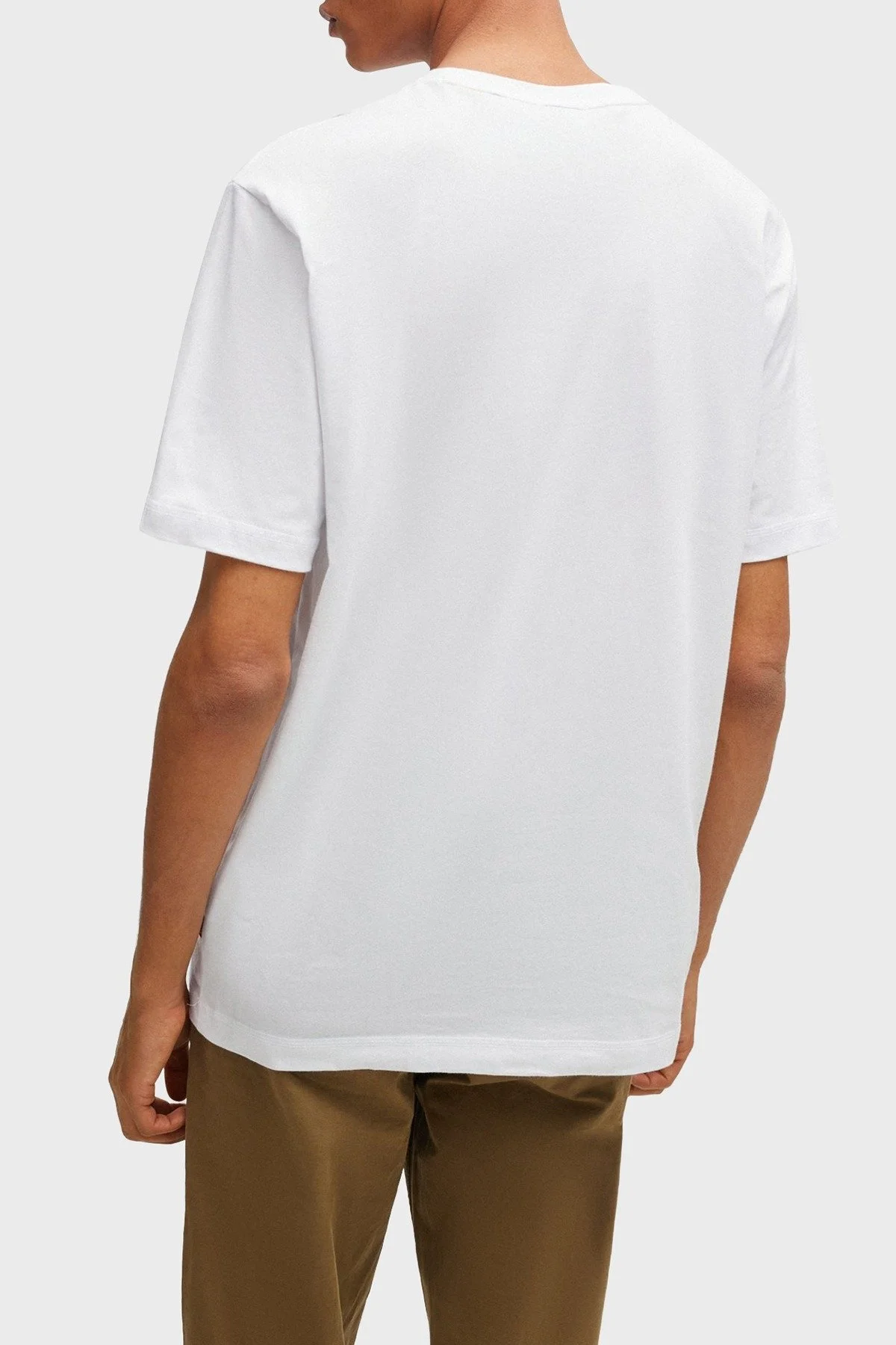 Boss Baskılı % 100 Pamuk Regular Fit Bisiklet Yaka Erkek T Shirt 50510021 100 BEYAZ - 3