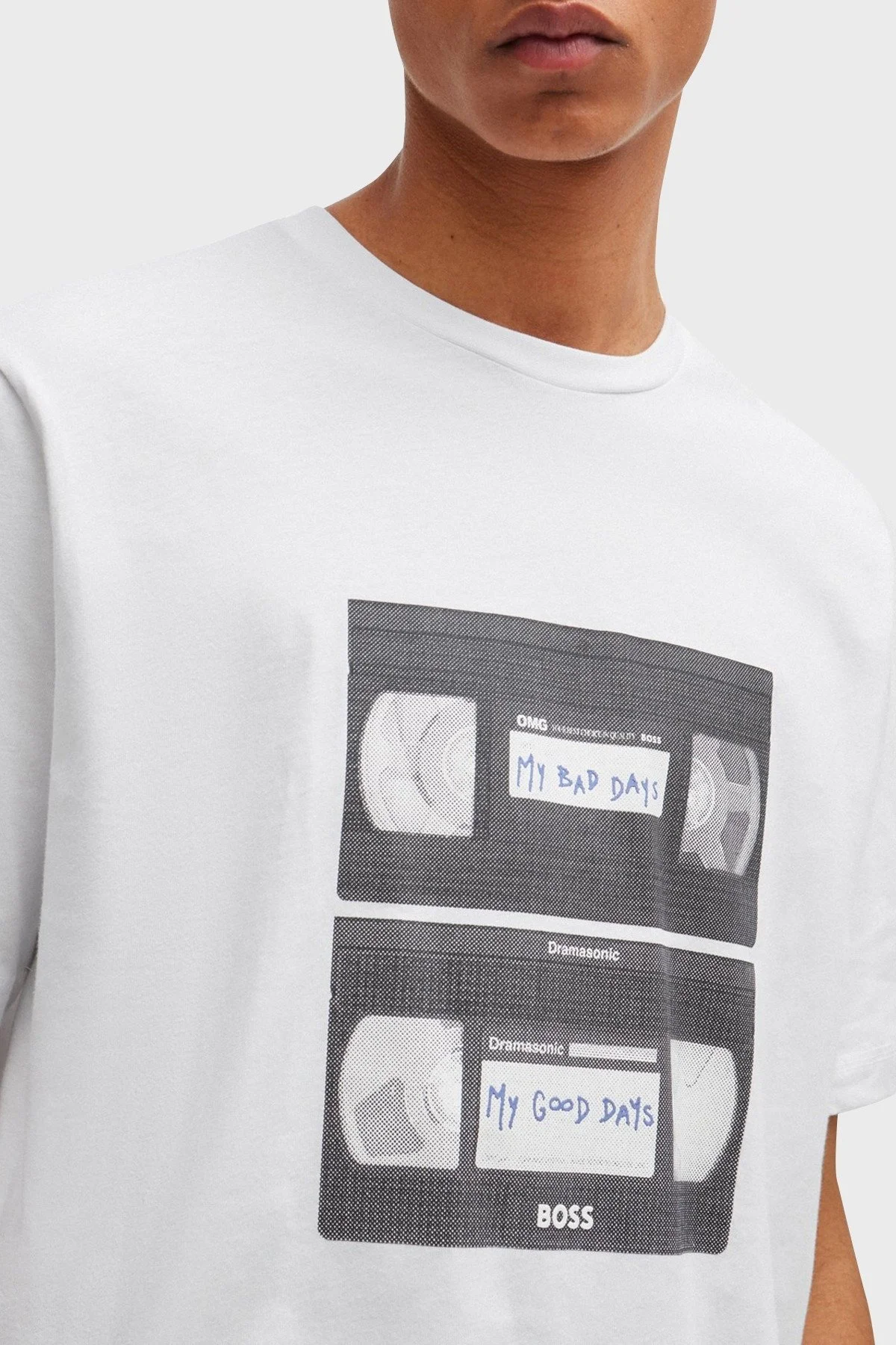 Boss Baskılı % 100 Pamuk Regular Fit Bisiklet Yaka Erkek T Shirt 50510021 100 BEYAZ - 4