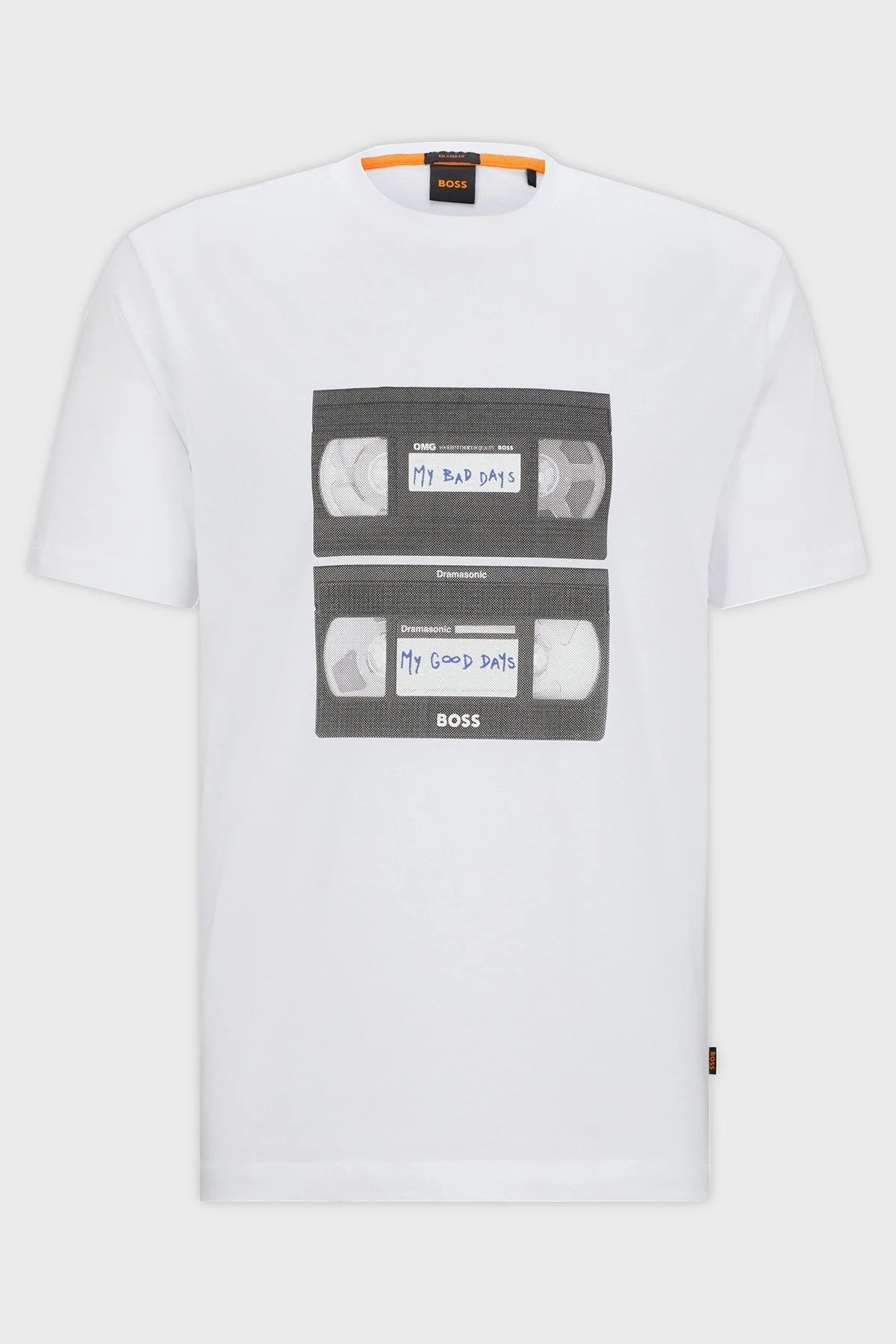 Boss Baskılı % 100 Pamuk Regular Fit Bisiklet Yaka Erkek T Shirt 50510021 100 BEYAZ - 5