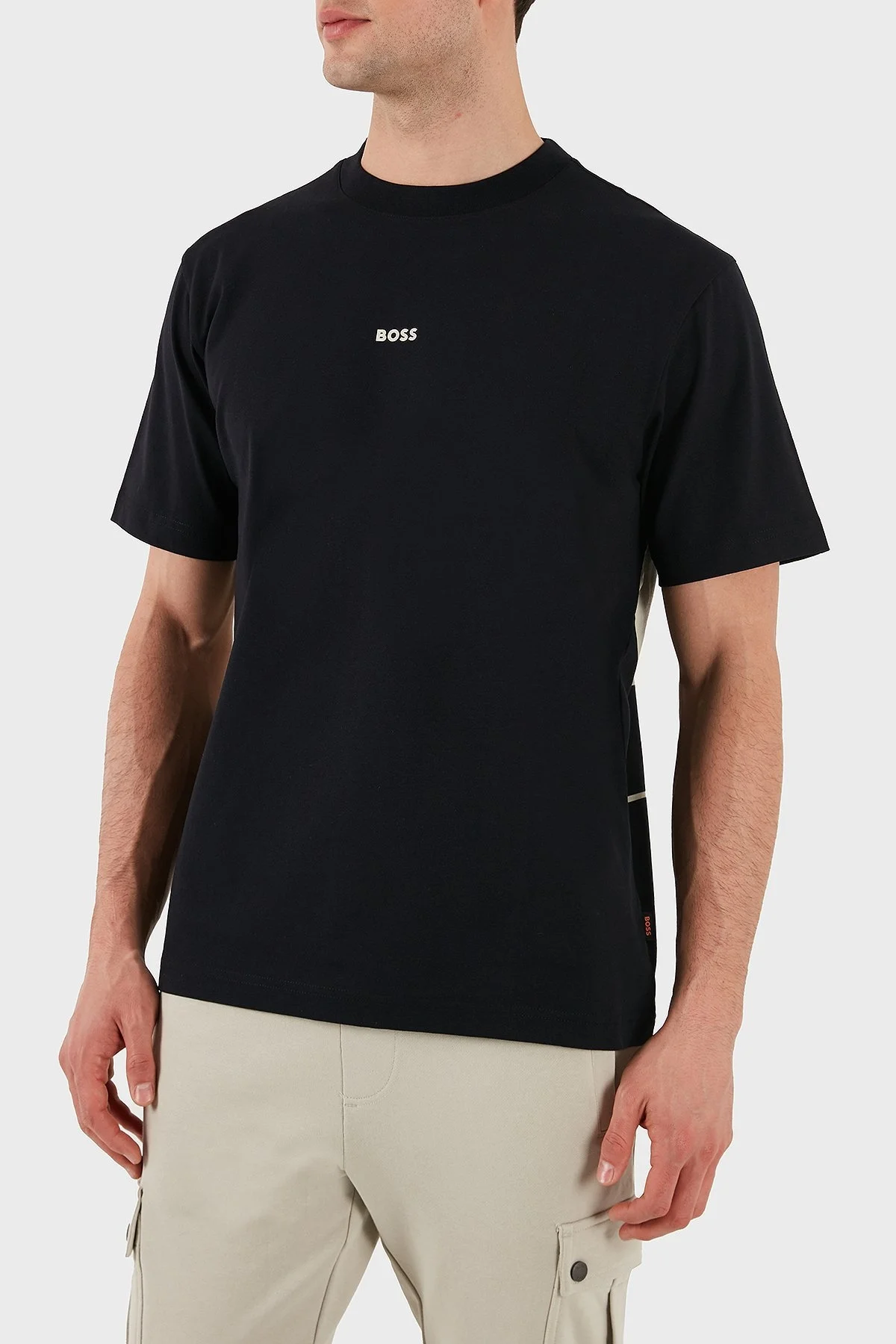 Boss Baskılı % 100 Pamuk Regular Fit Bisiklet Yaka Erkek T Shirt 50515981 001 SİYAH - 8