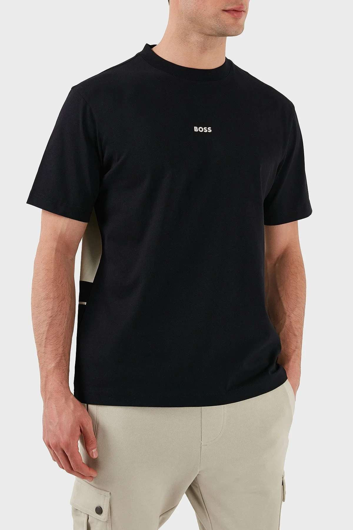 Boss Baskılı % 100 Pamuk Regular Fit Bisiklet Yaka Erkek T Shirt 50515981 001 SİYAH - 9