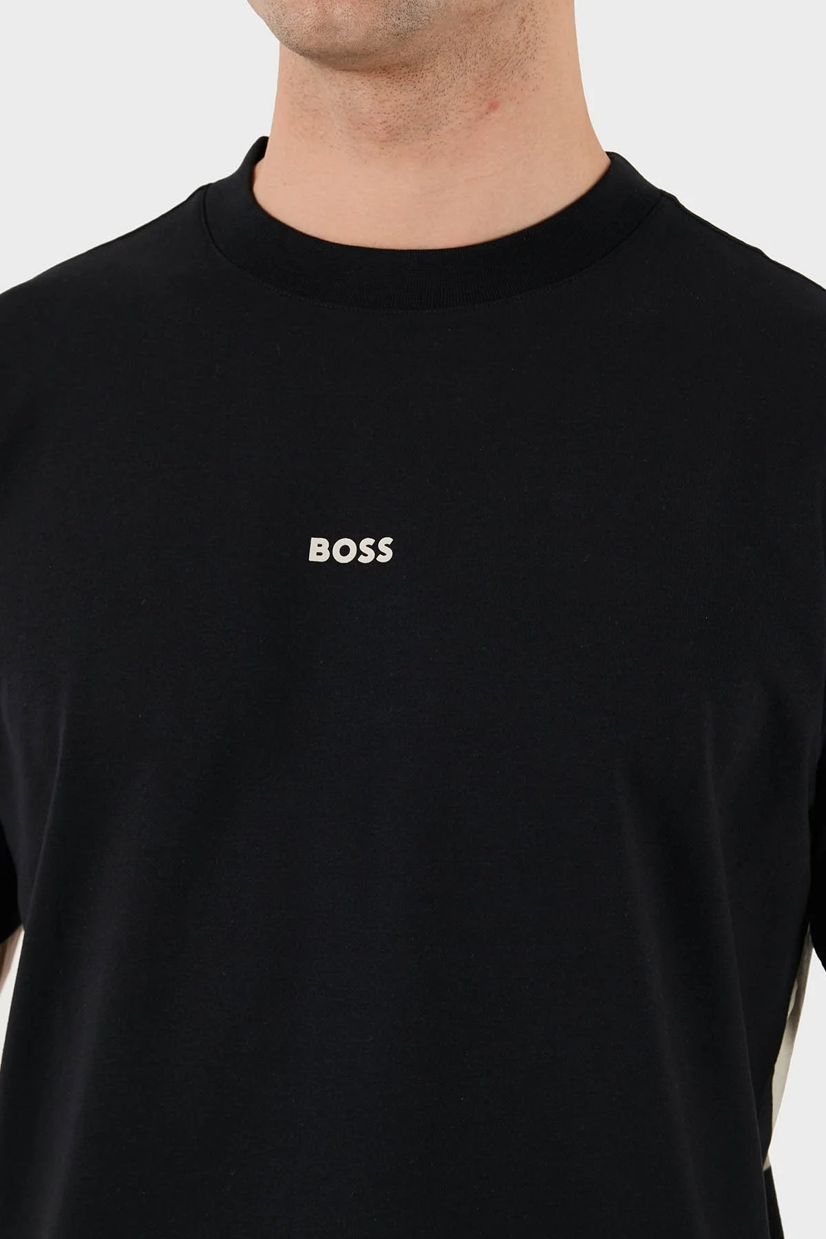 Boss Baskılı % 100 Pamuk Regular Fit Bisiklet Yaka Erkek T Shirt 50515981 001 SİYAH - 10