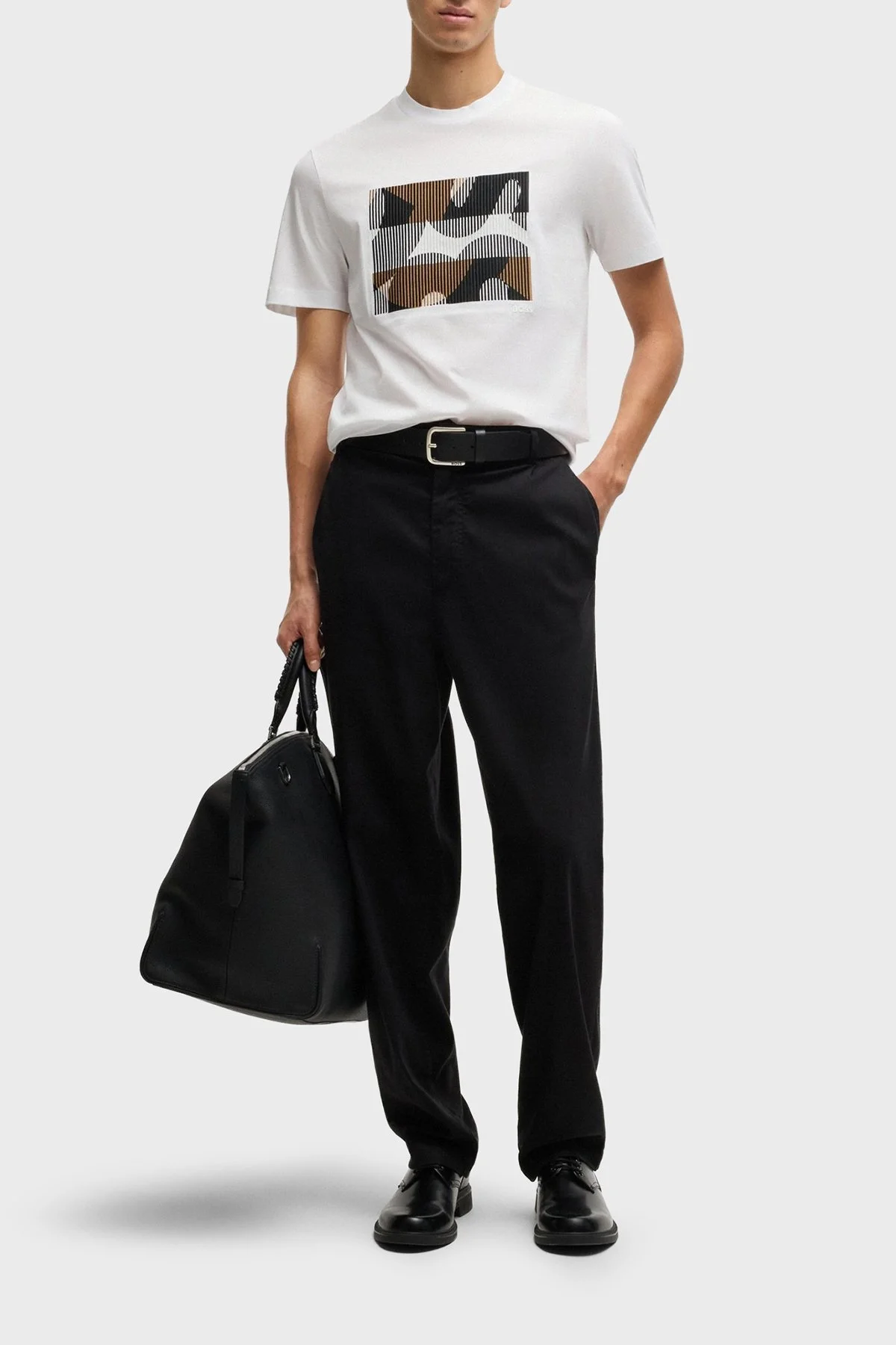 Boss Baskılı % 100 Pamuk Regular Fit Bisiklet Yaka Erkek T Shirt 50531862 101 BEYAZ - 2