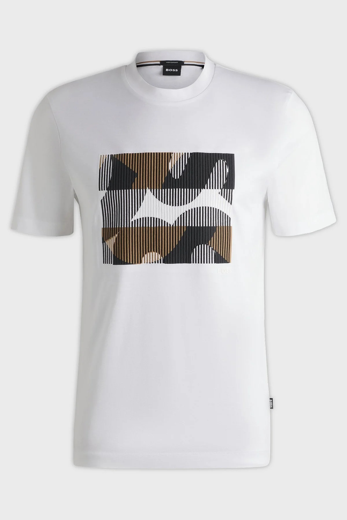 Boss Baskılı % 100 Pamuk Regular Fit Bisiklet Yaka Erkek T Shirt 50531862 101 BEYAZ - 5