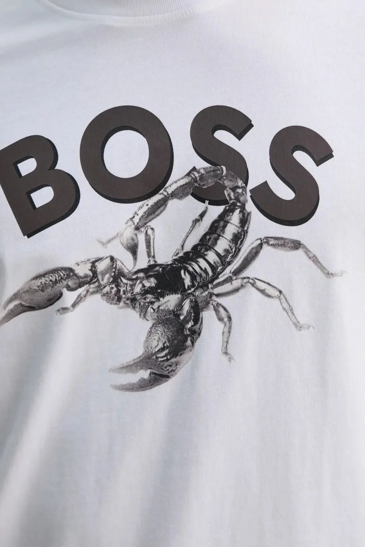 Boss Baskılı % 100 Pamuk Regular Fit Bisiklet Yaka Erkek T Shirt 50539196 100 BEYAZ - 5