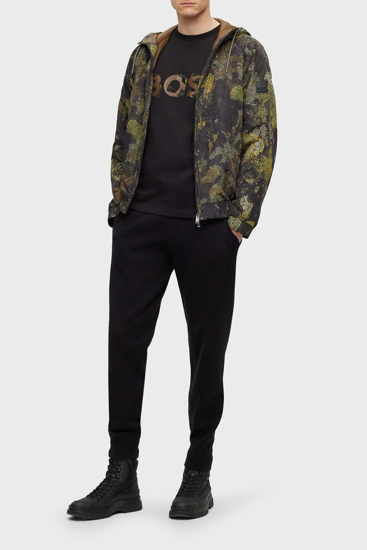 Boss Baskılı Bisiklet Yaka % 100 Pamuk Regular Fit Erkek T Shirt 50499584 001 SİYAH - 3