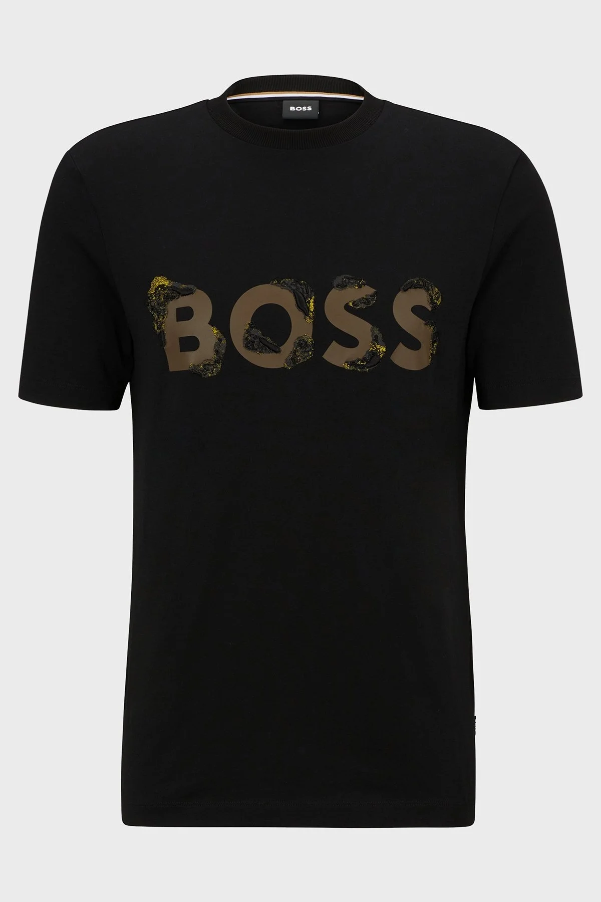 Boss Baskılı Bisiklet Yaka % 100 Pamuk Regular Fit Erkek T Shirt 50499584 001 SİYAH - 5