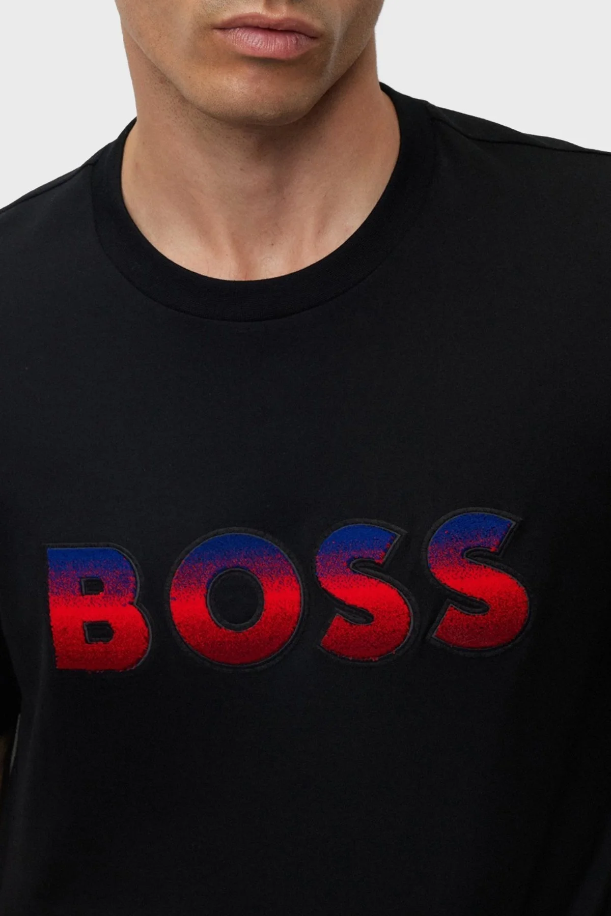 Boss Baskılı Bisiklet Yaka % 100 Pamuk Regular Fit Erkek T Shirt 50500760 001 SİYAH - 2
