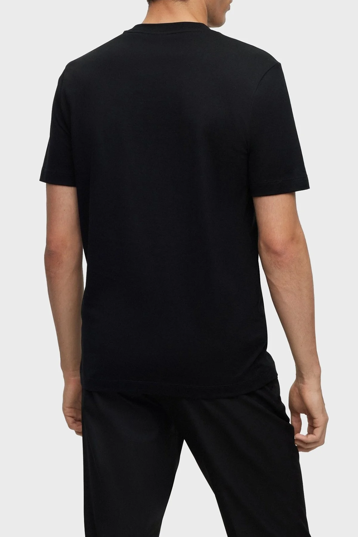 Boss Baskılı Bisiklet Yaka % 100 Pamuk Regular Fit Erkek T Shirt 50500760 001 SİYAH - 4