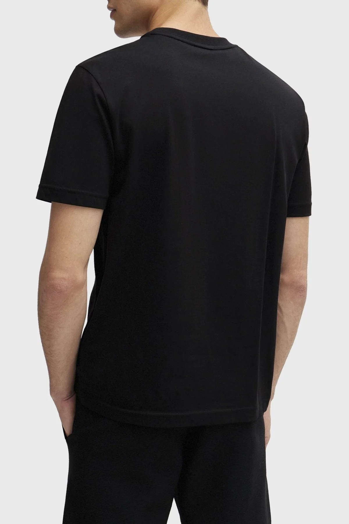 Boss Baskılı Bisiklet Yaka Regular Fit Pamuklu Jarse Erkek T Shirt 50513005 001 SİYAH - 4