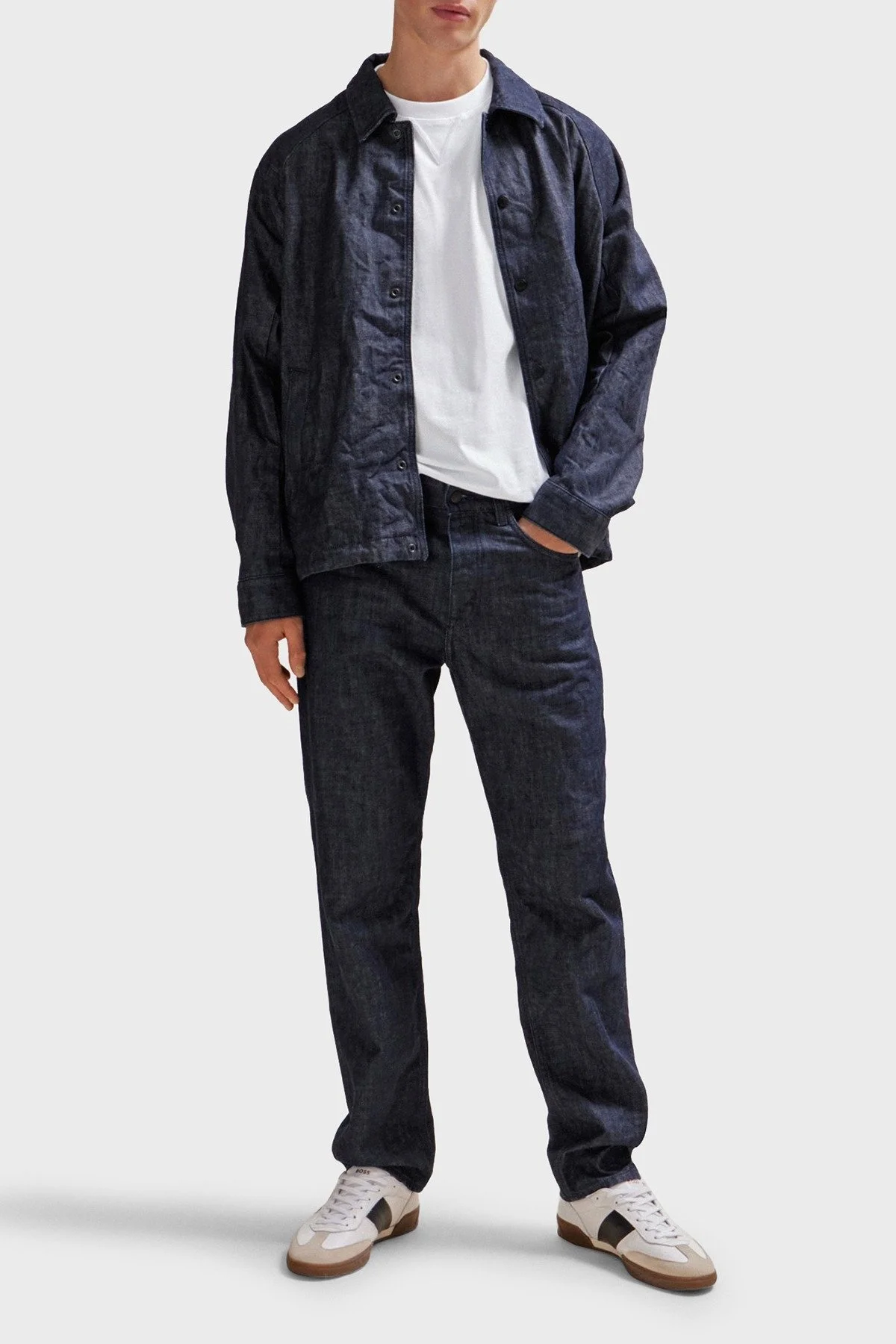 Boss Baskılı Pamuklu Oversize Fit Bisiklet Yaka Erkek T Shirt 50510218 100 BEYAZ - 2