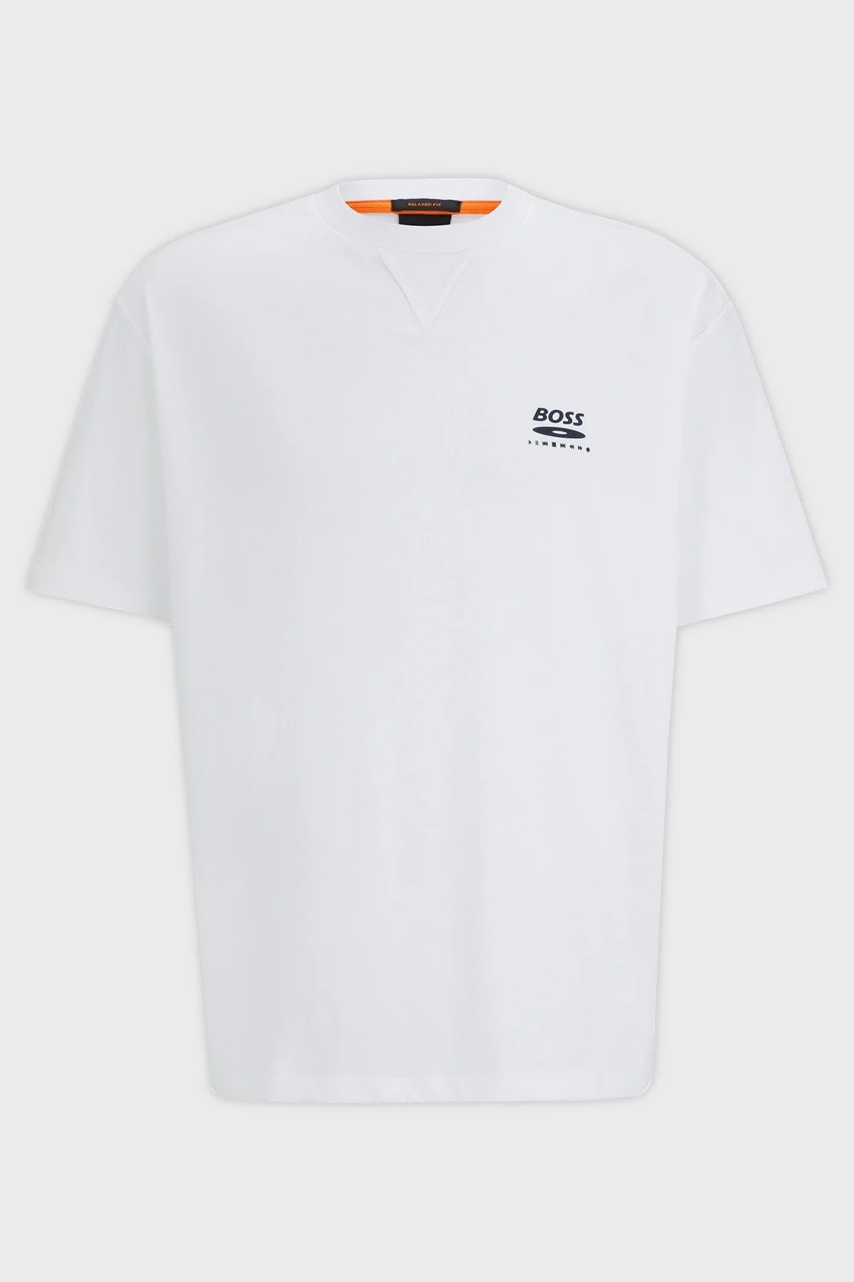 Boss Baskılı Pamuklu Oversize Fit Bisiklet Yaka Erkek T Shirt 50510218 100 BEYAZ - 5