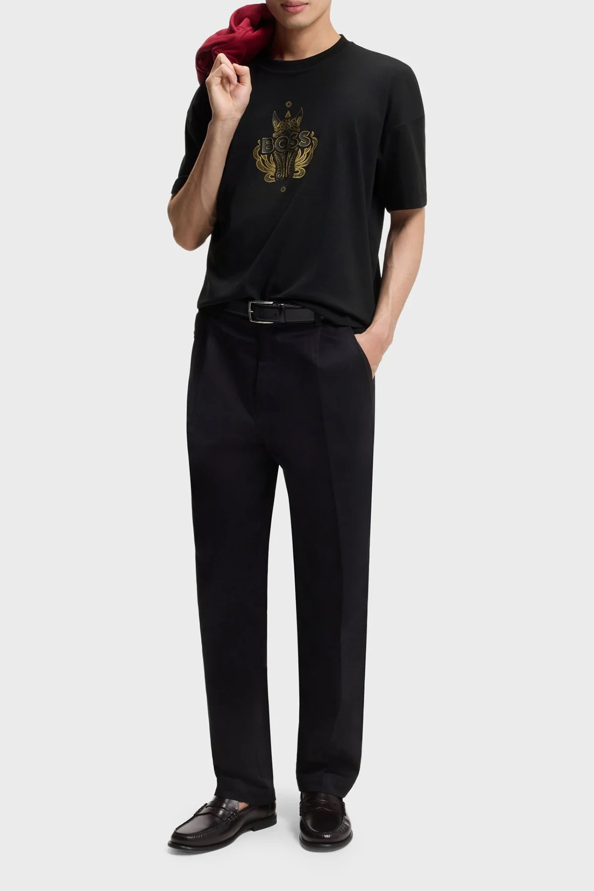 Boss Baskılı Pamuklu Regular Fit Bisiklet Yaka Erkek T Shirt 50565015 001 SİYAH - 2