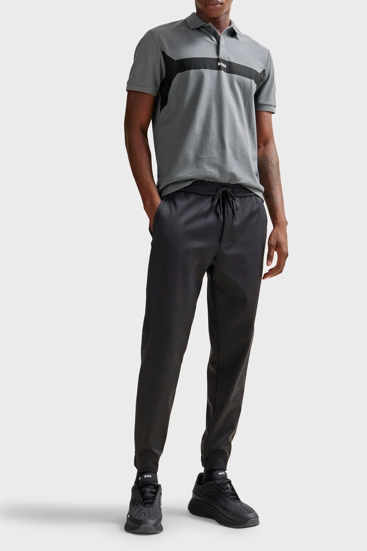 Boss Baskılı Pamuklu Regular Fit Düğmeli Erkek Polo Yaka T Shirt 50506184 036 GRİ - 2