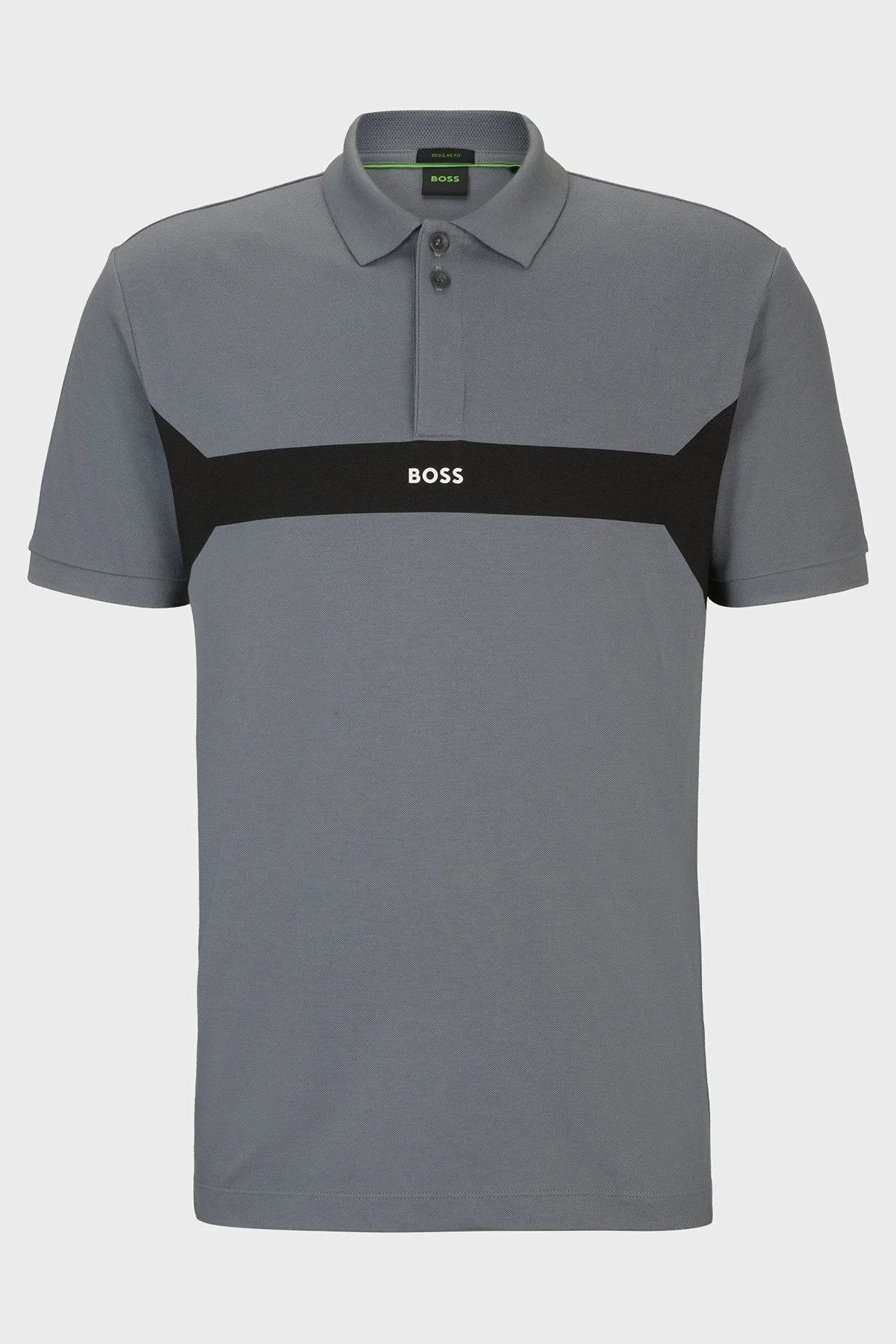 Boss Baskılı Pamuklu Regular Fit Düğmeli Erkek Polo Yaka T Shirt 50506184 036 GRİ - 5