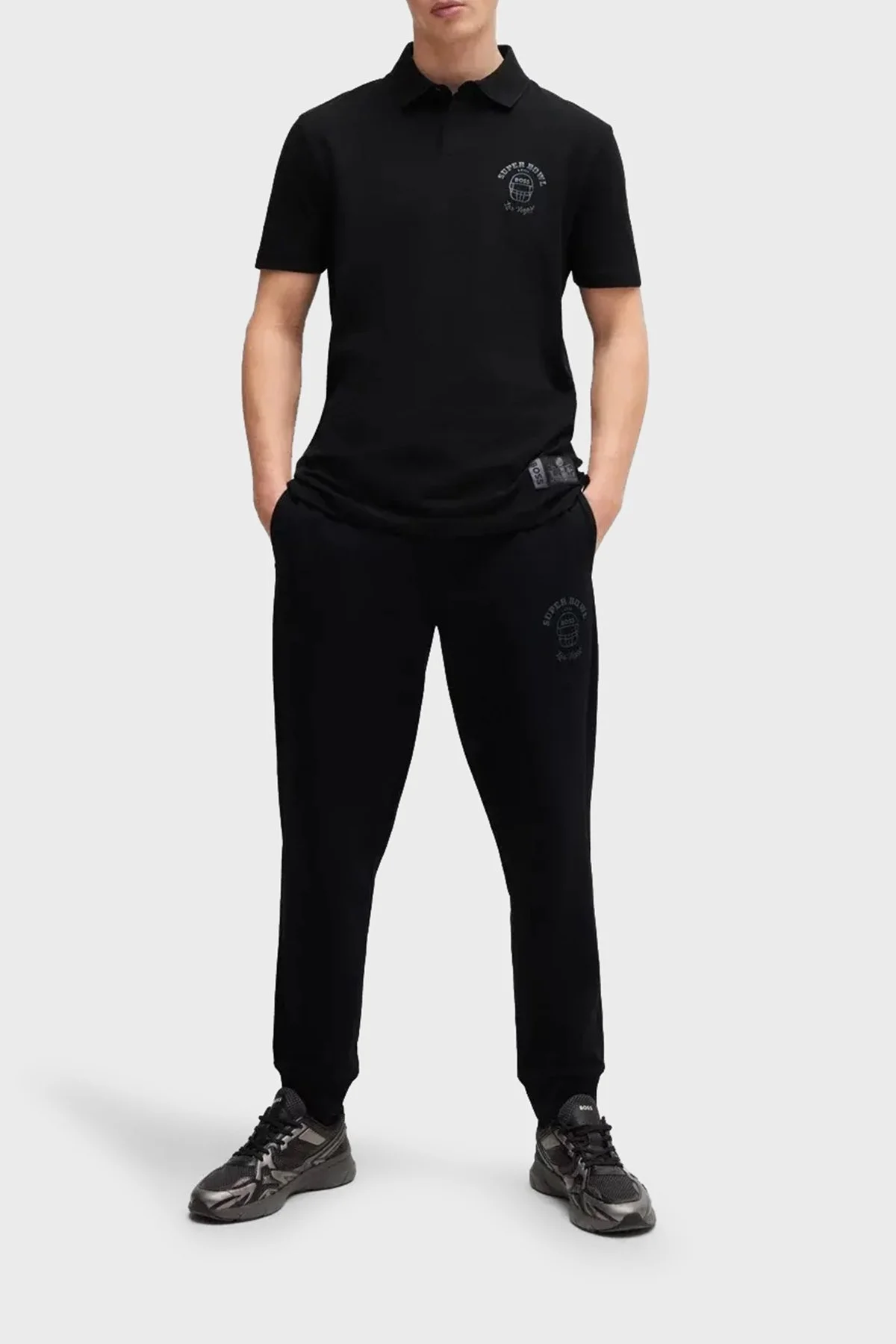 Boss Baskılı Pamuklu Regular Fit Düğmeli Erkek Polo Yaka T Shirt 50510839 001 SİYAH - 2