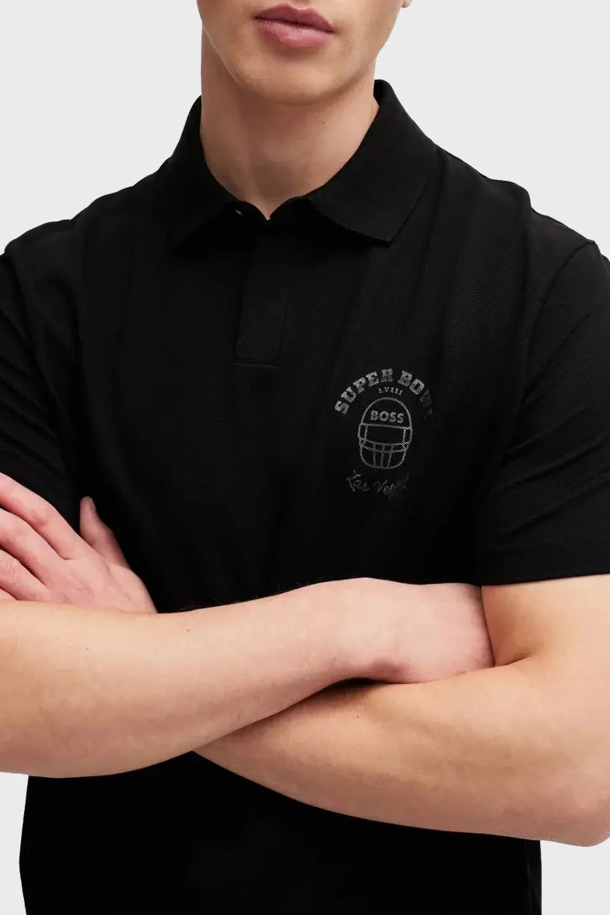 Boss Baskılı Pamuklu Regular Fit Düğmeli Erkek Polo Yaka T Shirt 50510839 001 SİYAH - 4