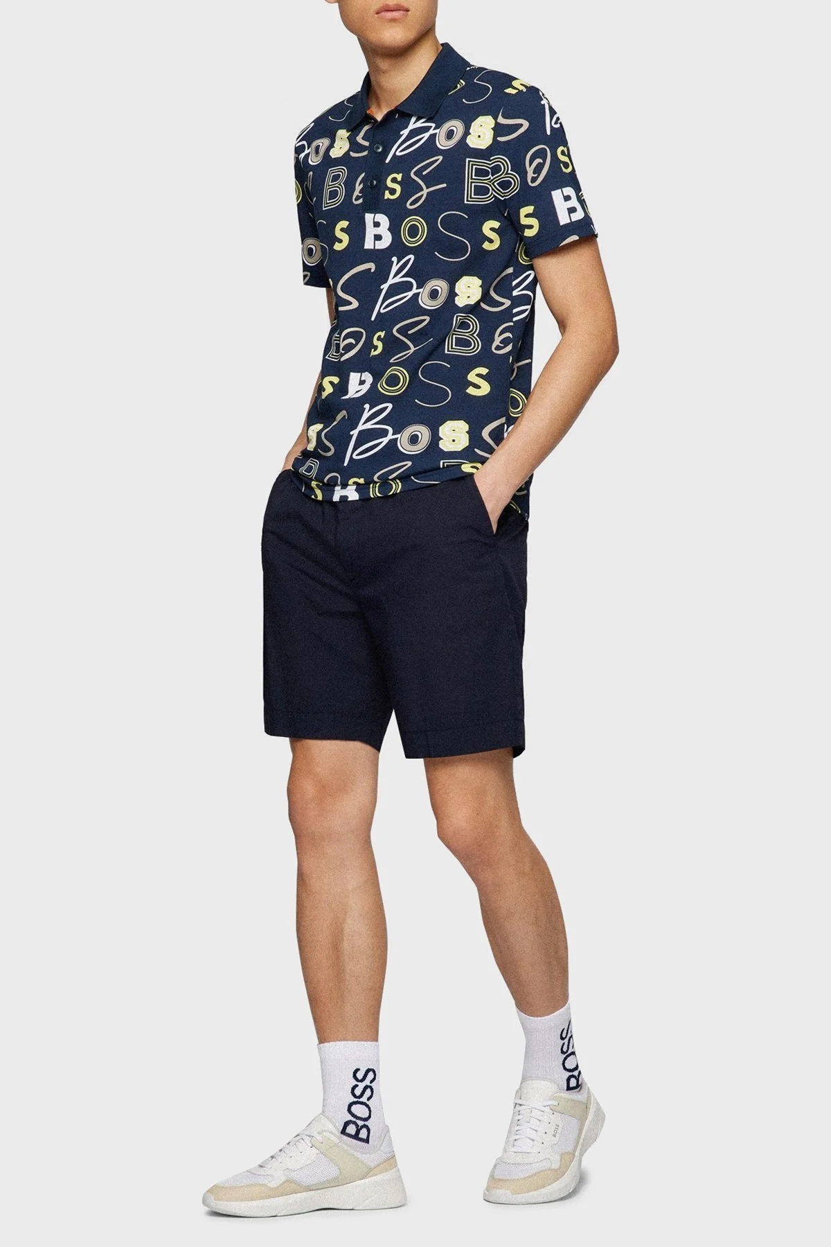 Boss Baskılı Pamuklu Regular Fit Erkek Polo T Shirt 50473612 404 LACİVERT - 2