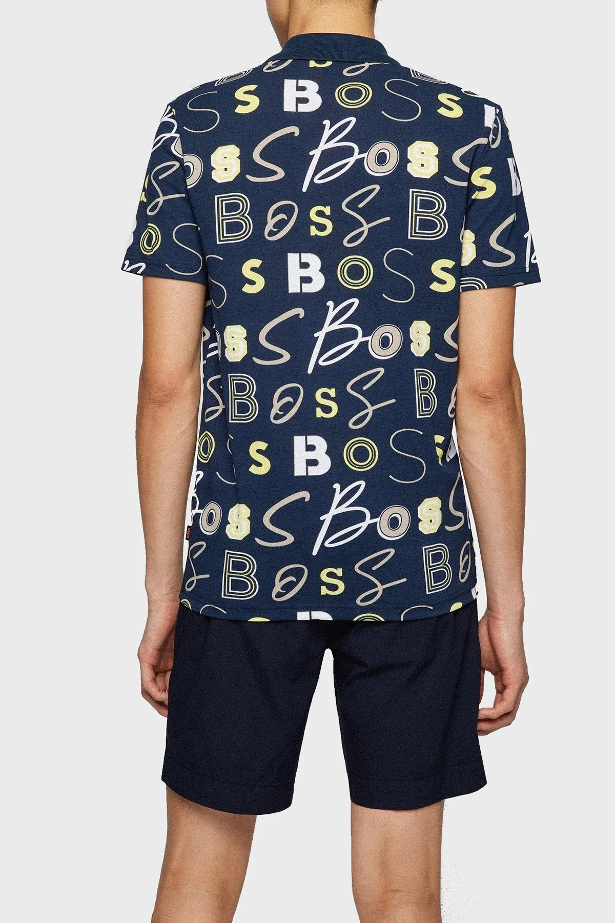 Boss Baskılı Pamuklu Regular Fit Erkek Polo T Shirt 50473612 404 LACİVERT - 3