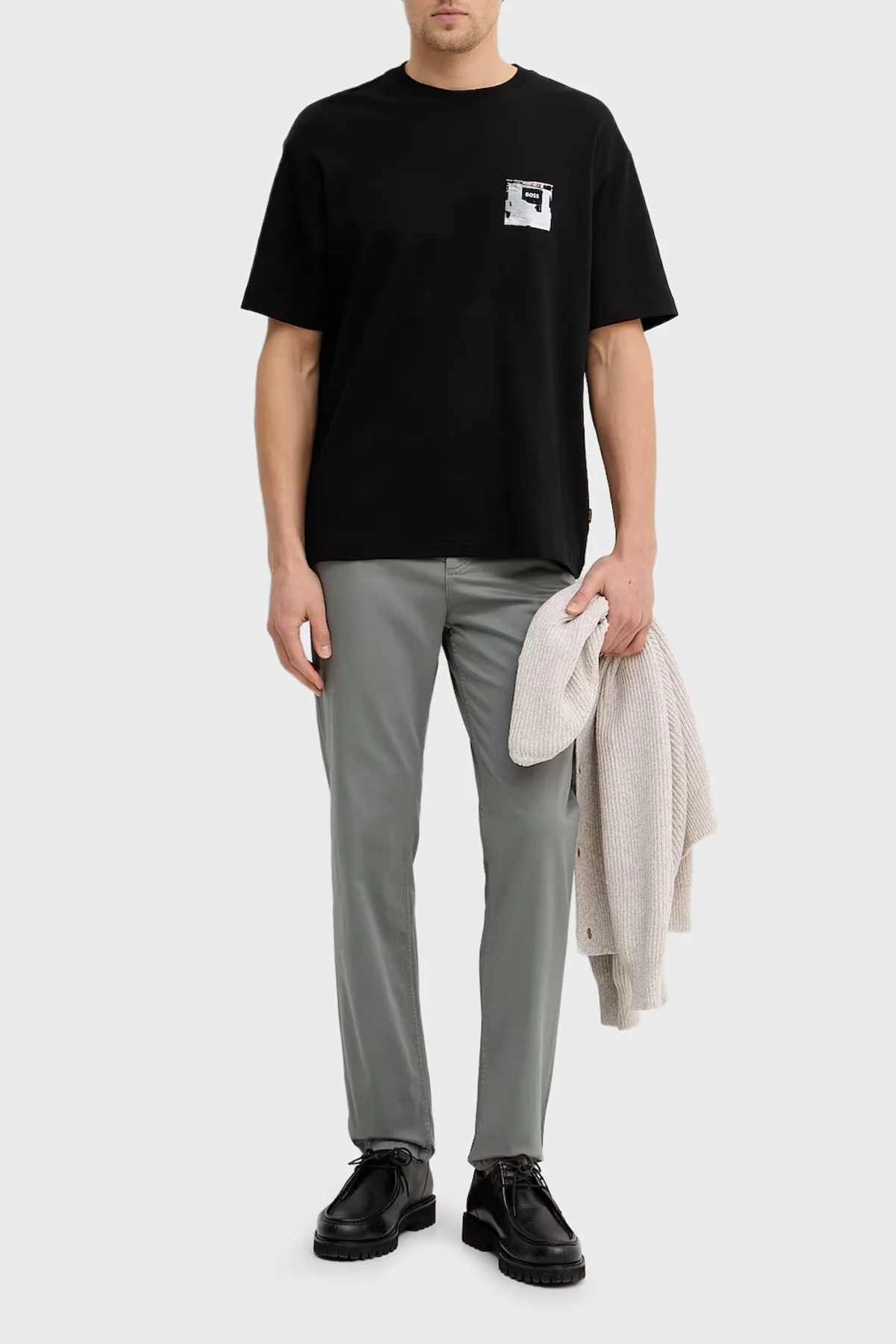Boss Baskılı Pamuklu Relaxed Fit Bisiklet Yaka Erkek T Shirt 50556032 001 SİYAH - 2