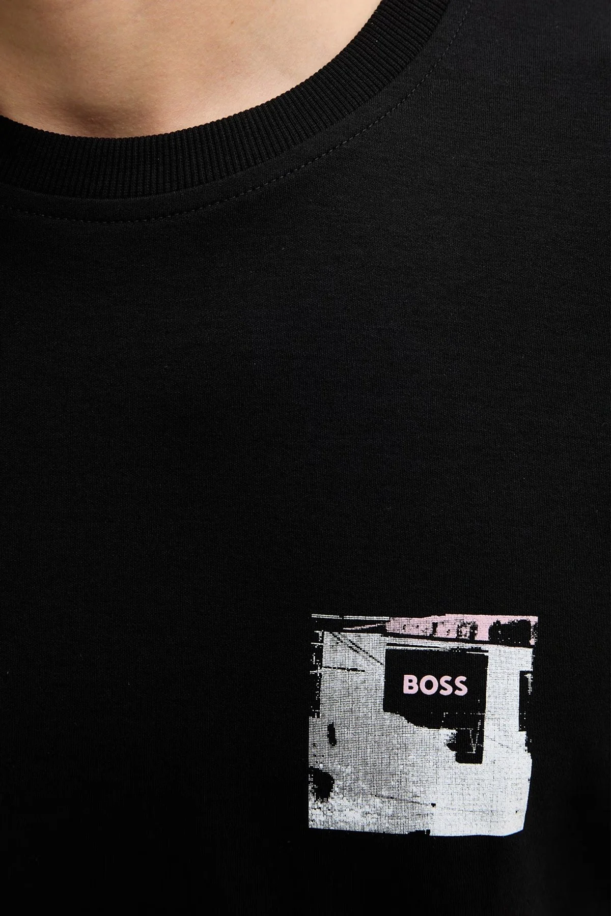 Boss Baskılı Pamuklu Relaxed Fit Bisiklet Yaka Erkek T Shirt 50556032 001 SİYAH - 5