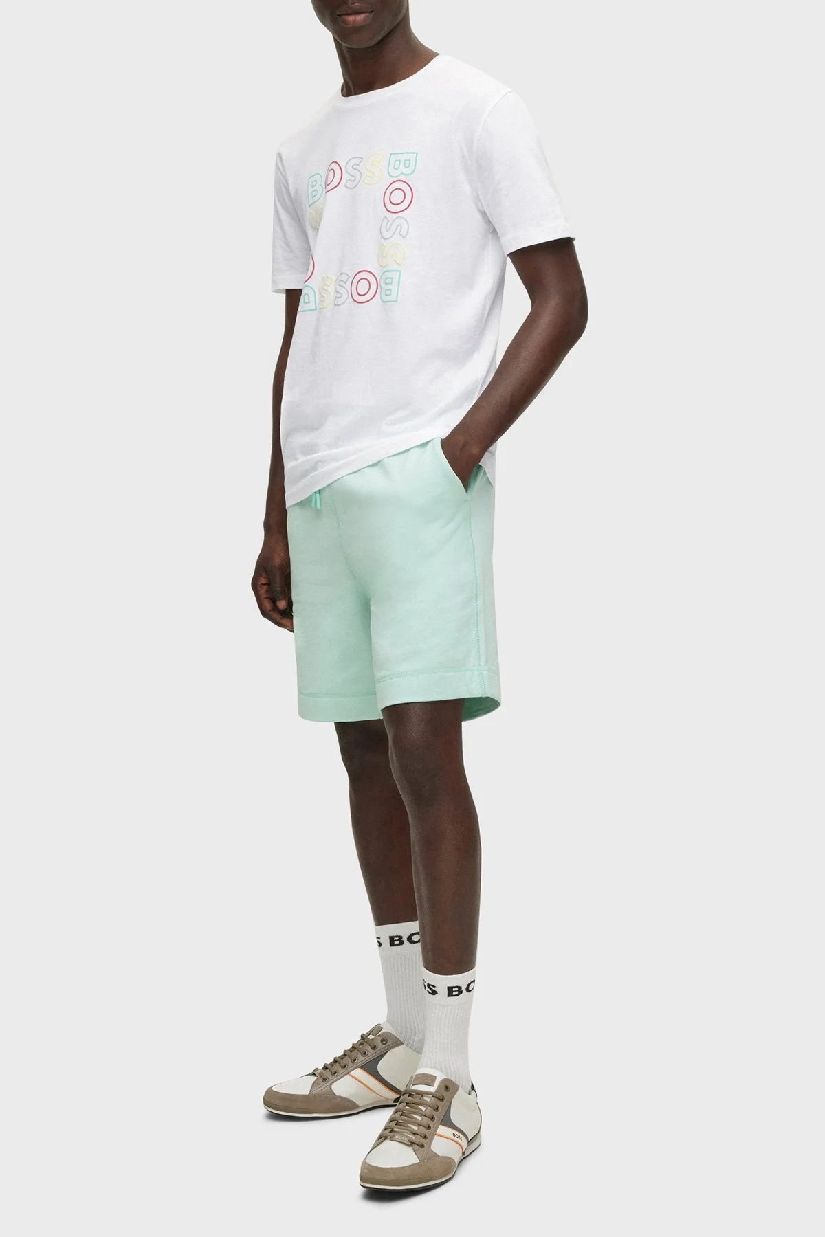 Boss Baskılı Regular Fit Bisiklet Yaka % 100 Pamuk Erkek T Shirt 50481910 100 BEYAZ - 2