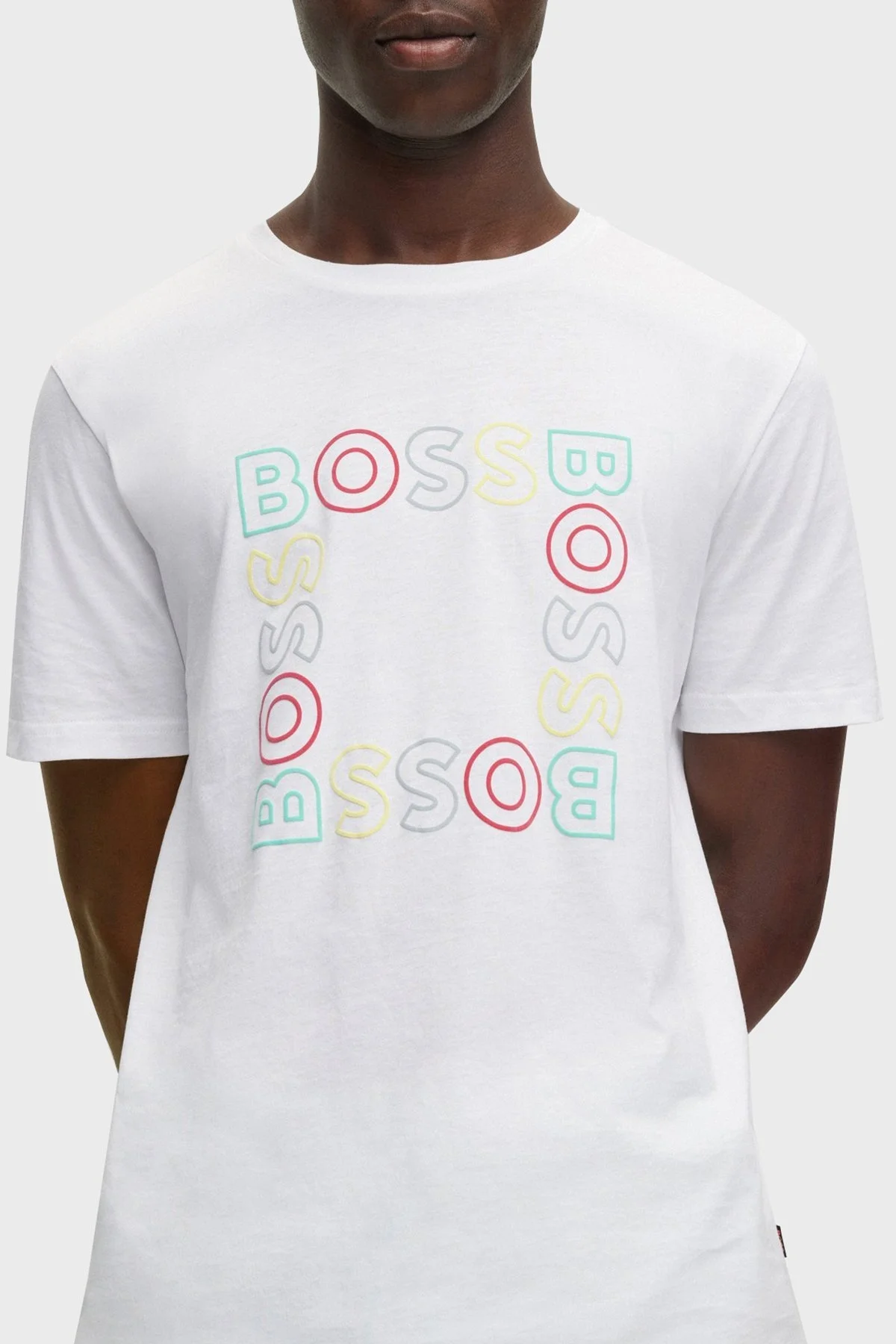 Boss Baskılı Regular Fit Bisiklet Yaka % 100 Pamuk Erkek T Shirt 50481910 100 BEYAZ - 4