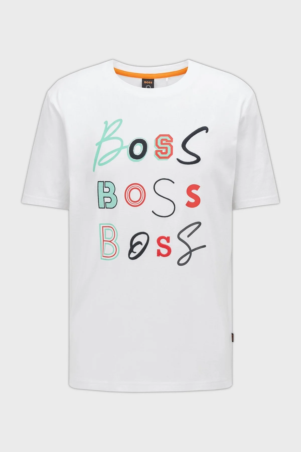 Boss Baskılı Relaxed Fit Bisiklet Yaka % 100 Pamuk Erkek T Shirt 50473066 100 BEYAZ - 5