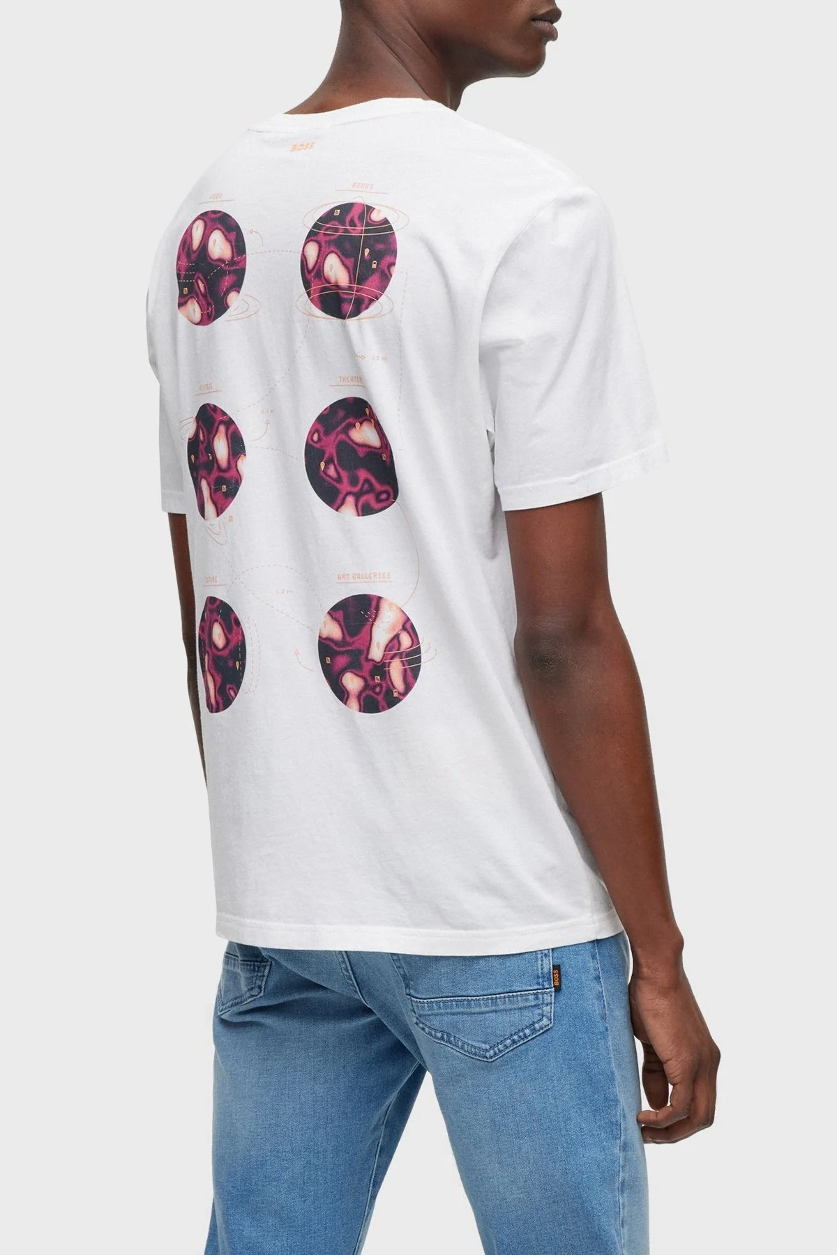 Boss Baskılı Relaxed Fit Bisiklet Yaka Pamuklu Jarse Erkek T Shirt 50491726 100 BEYAZ - 3