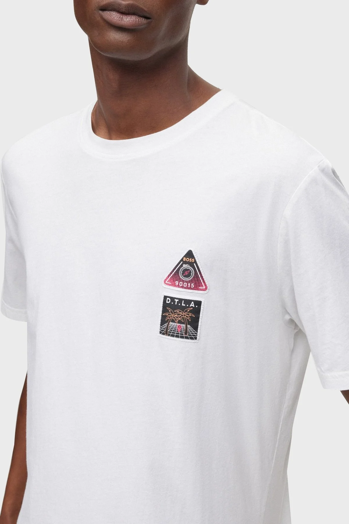 Boss Baskılı Relaxed Fit Bisiklet Yaka Pamuklu Jarse Erkek T Shirt 50491726 100 BEYAZ - 4