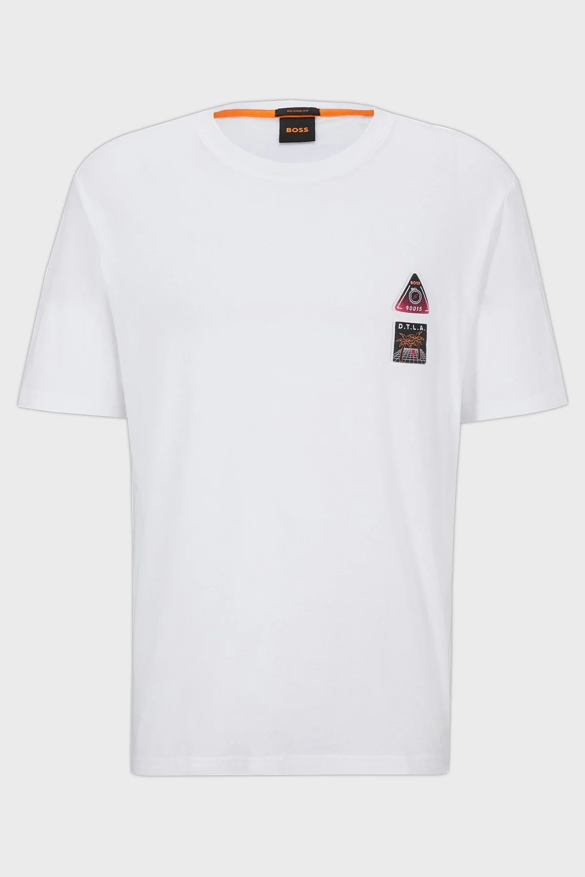 Boss Baskılı Relaxed Fit Bisiklet Yaka Pamuklu Jarse Erkek T Shirt 50491726 100 BEYAZ - 5